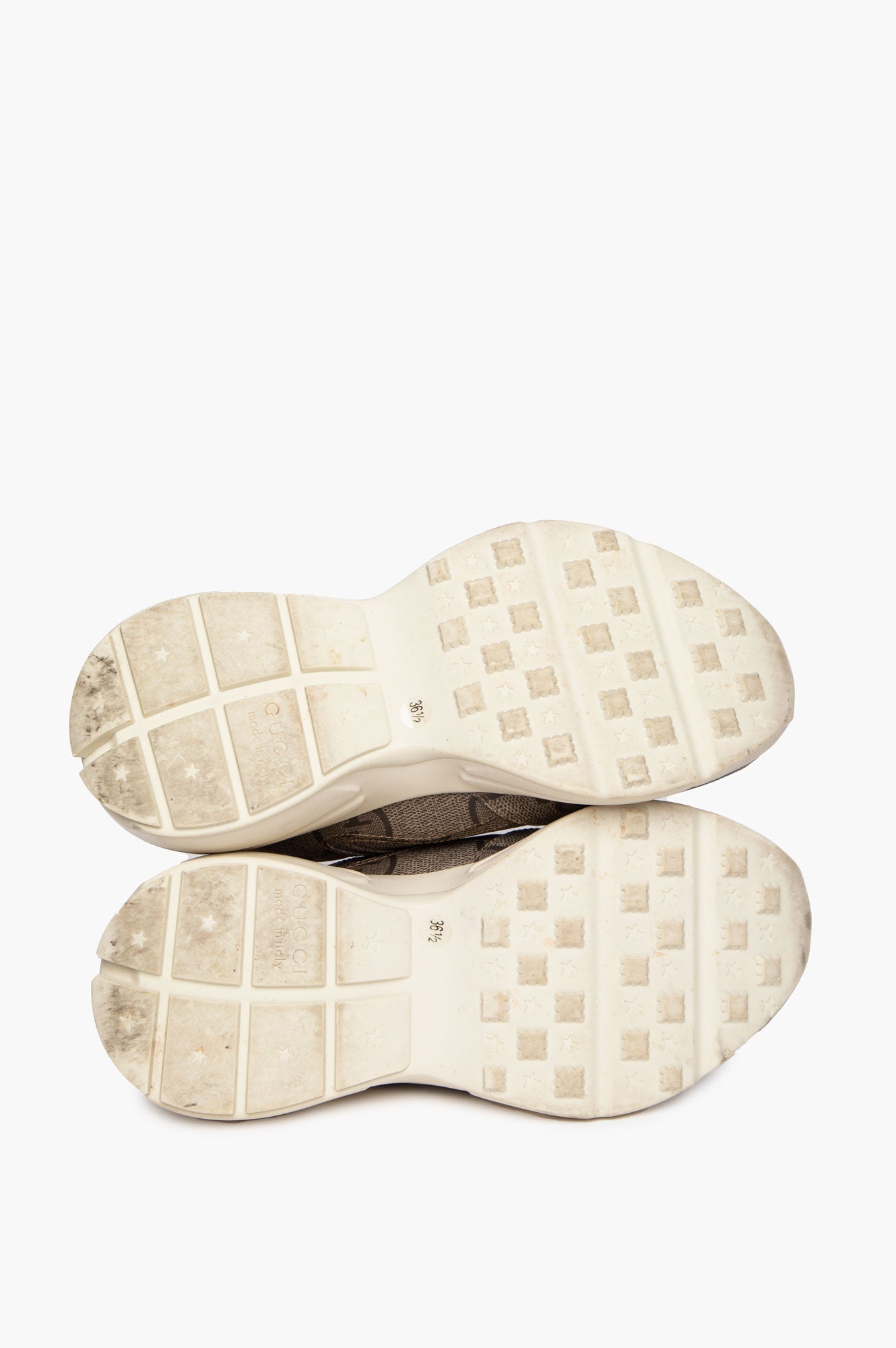 Gucci Beige GG Supreme Monogram Rhyton Sneakers 36.5