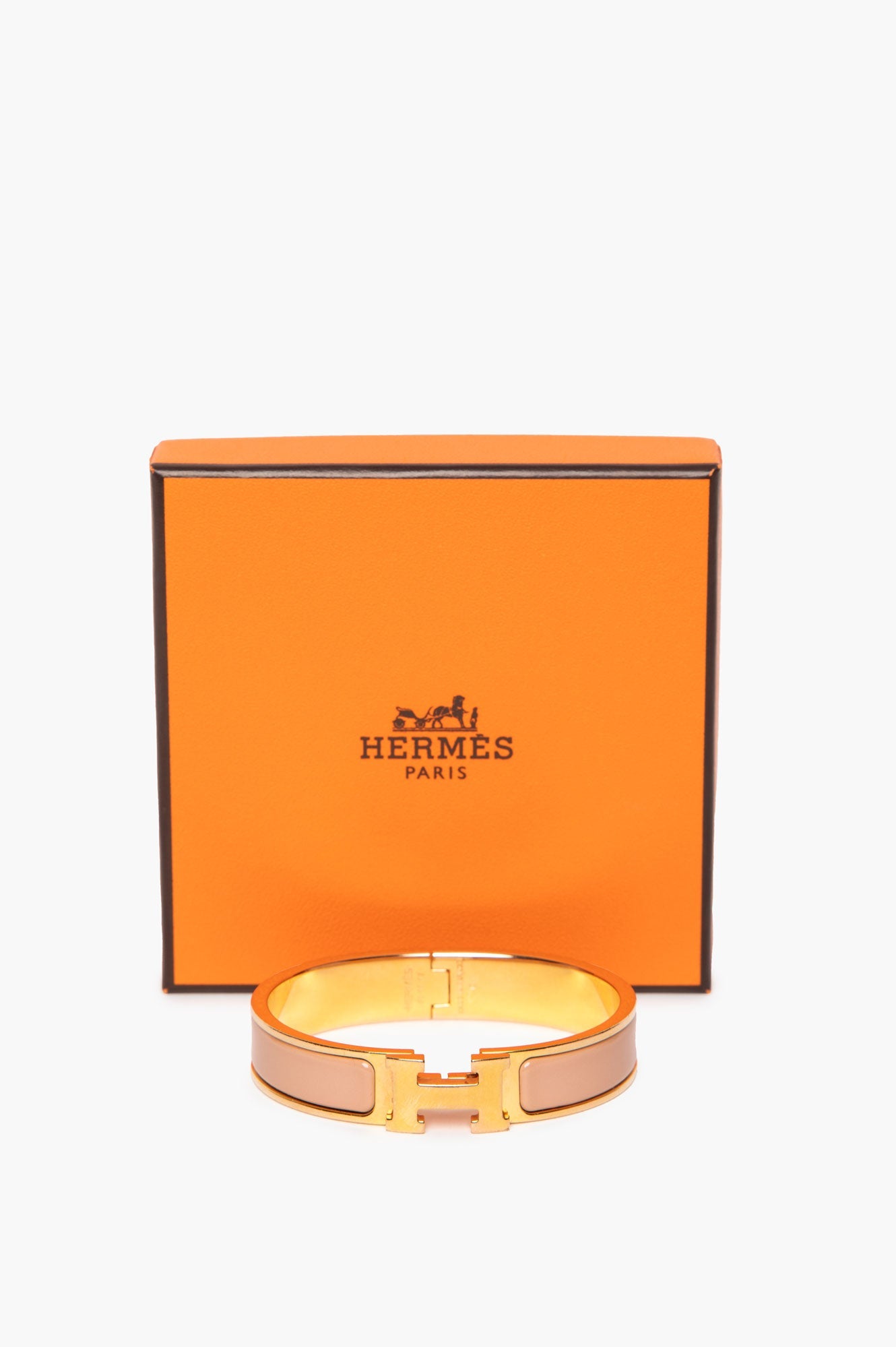 Hermès Yellow Gold Beige Clic H Bracelet PM