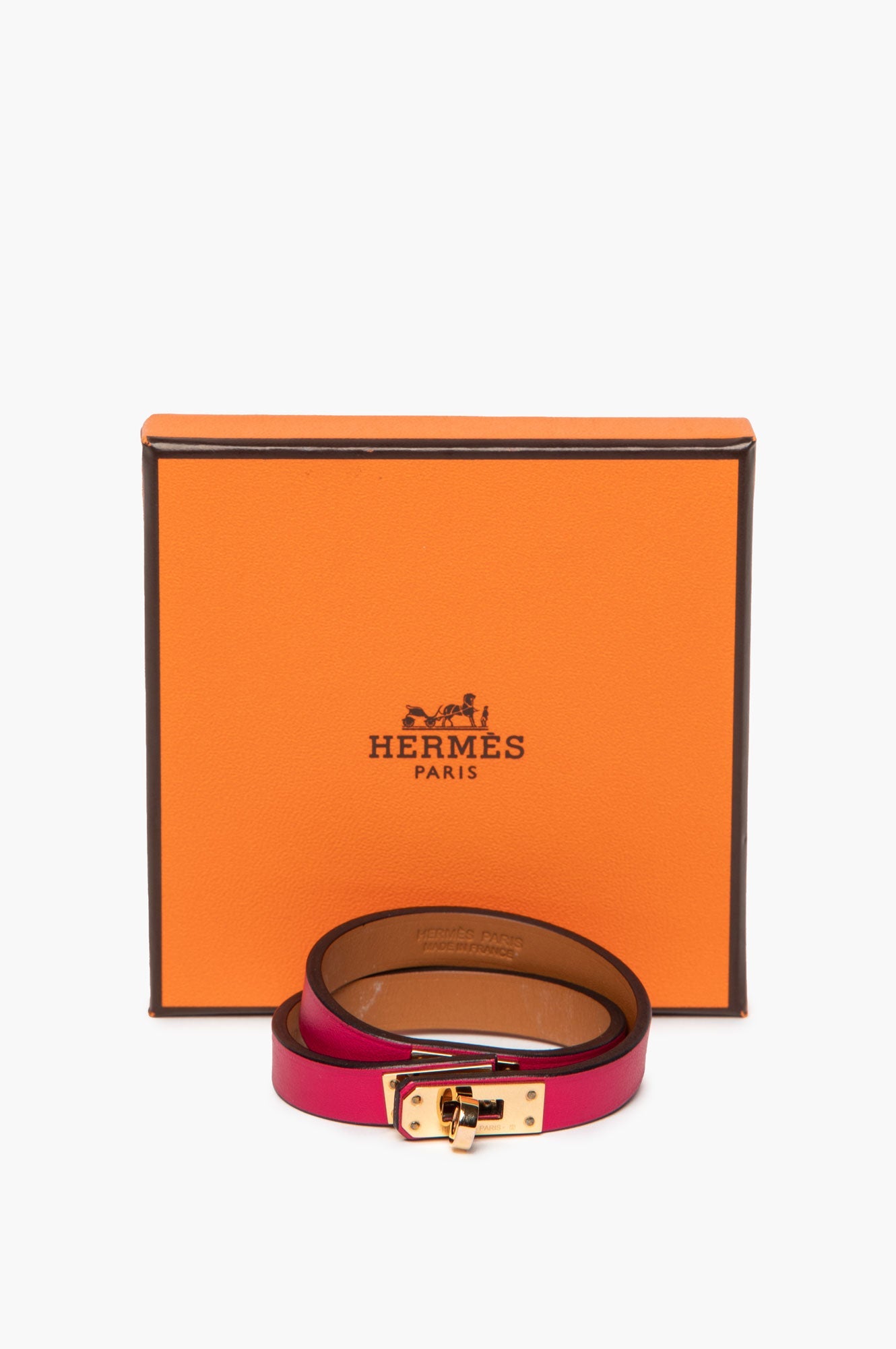 Hermès Yellow Gold Plated Framboise Mini Kelly Double Tour Bracelet T1