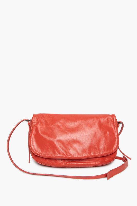 Bottega Veneta Magma Glazed Leather Crossbody Flap Bag