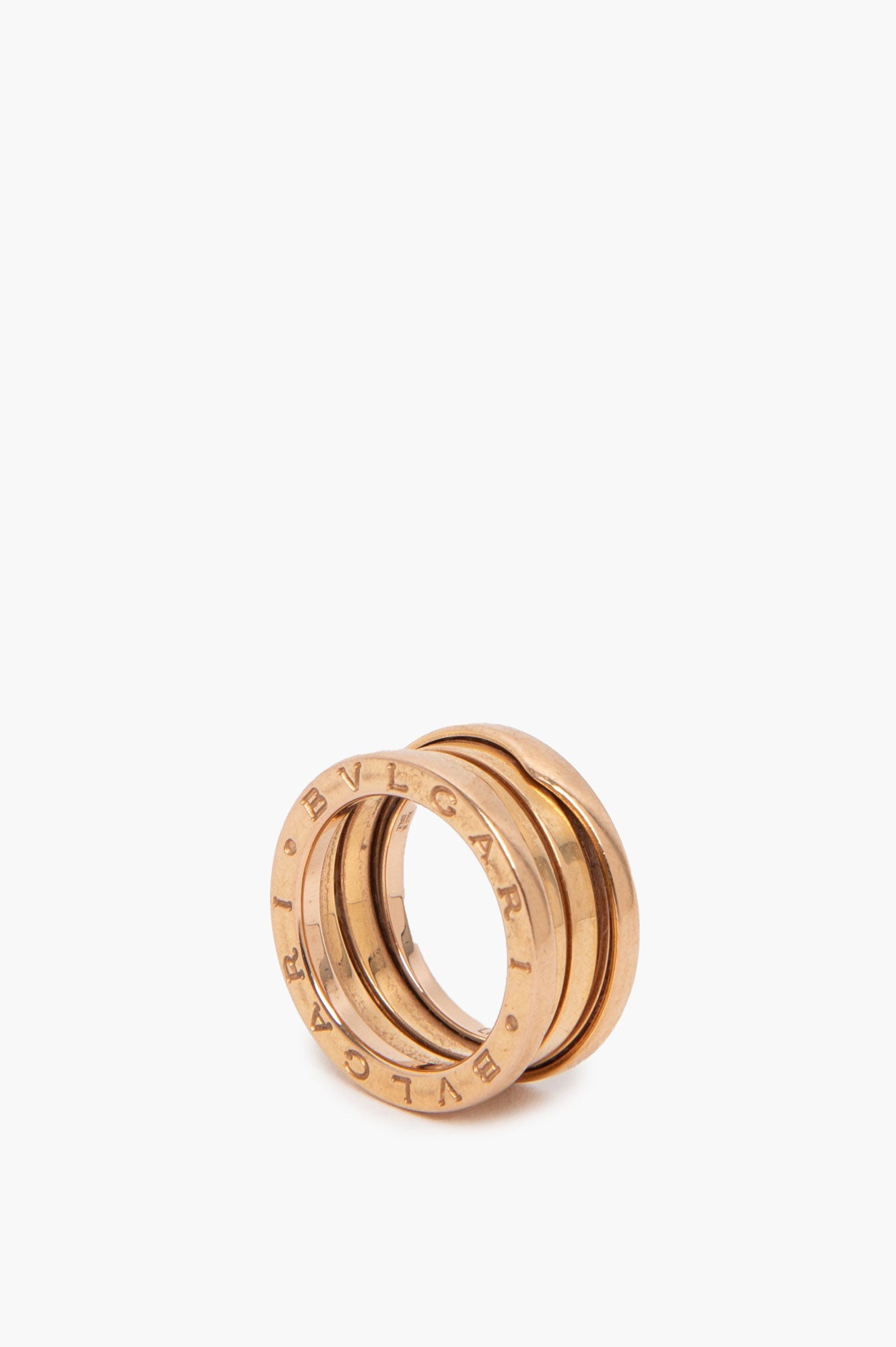 Bvlgari 18k Rose Gold B.zero1 Three-Band Ring Size 4.75