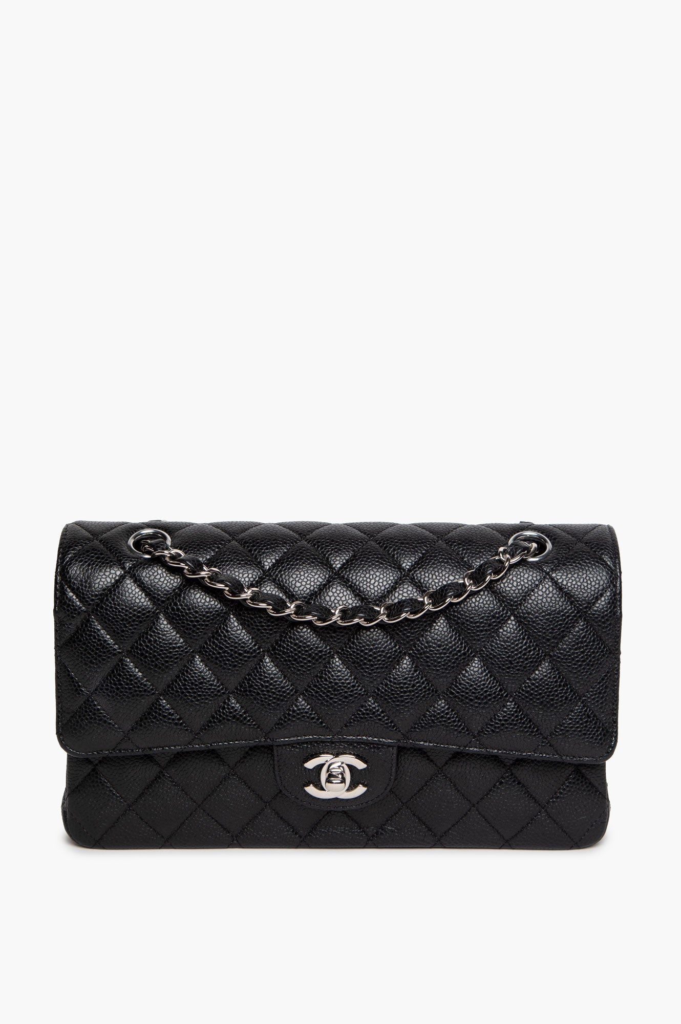 Chanel Black Caviar Medium Double Flap Bag SHW