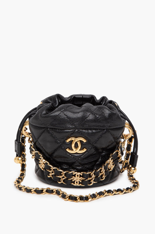 Chanel Black Caviar Mini Bucket Bag