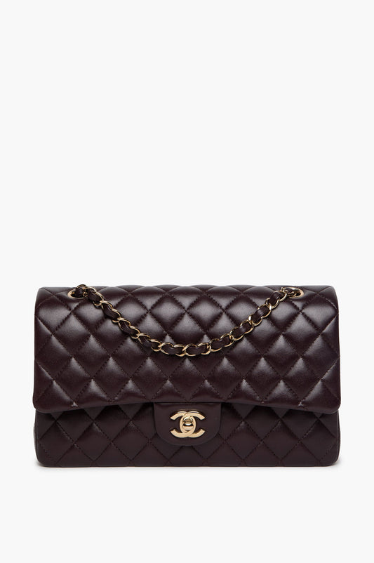 Chanel Dark Purple Lambskin Medium Classic Flap Bag 2025