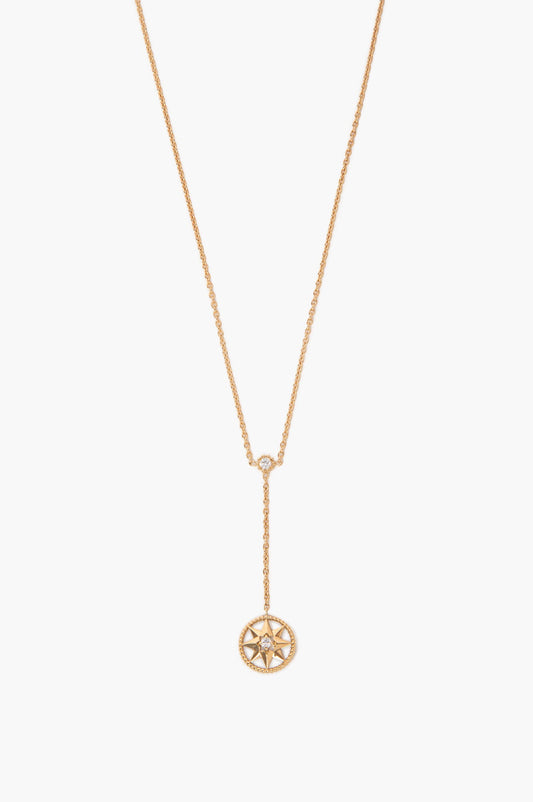 Christian Dior 18k Gold Diamond Mother-of-Pearl Rose des Vents Necklace