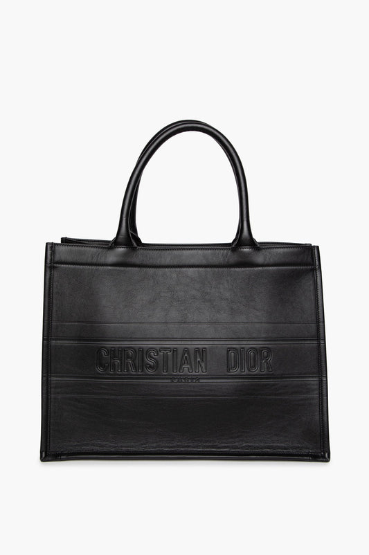 Christian Dior Black Calf Leather Book Tote