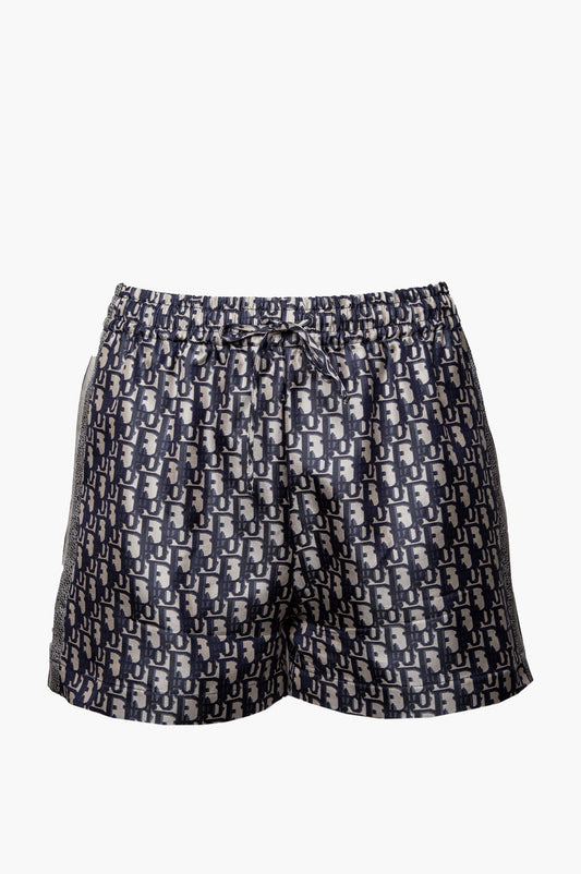Christian Dior Blue Silk Oblique Chez Moi Shorts