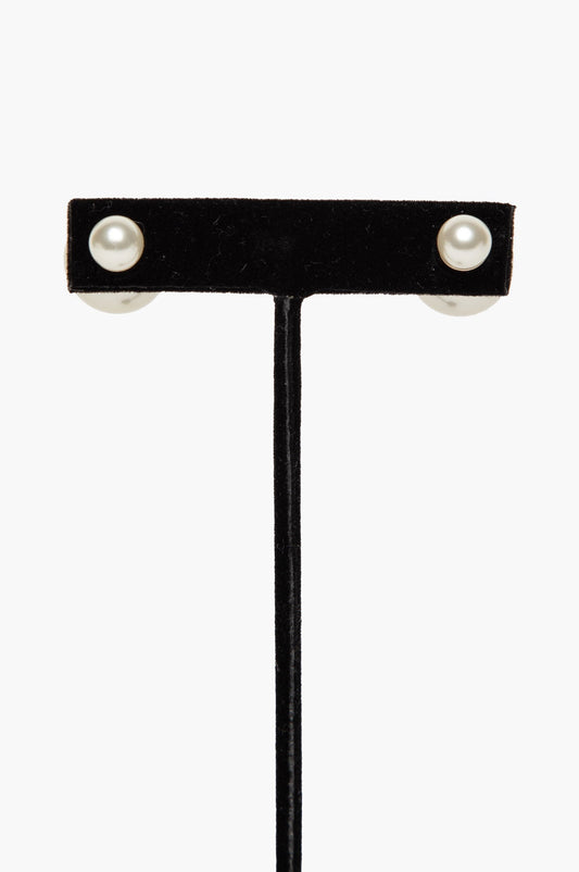 Christian Dior Faux Pearl Tribales Double Stud Earrings
