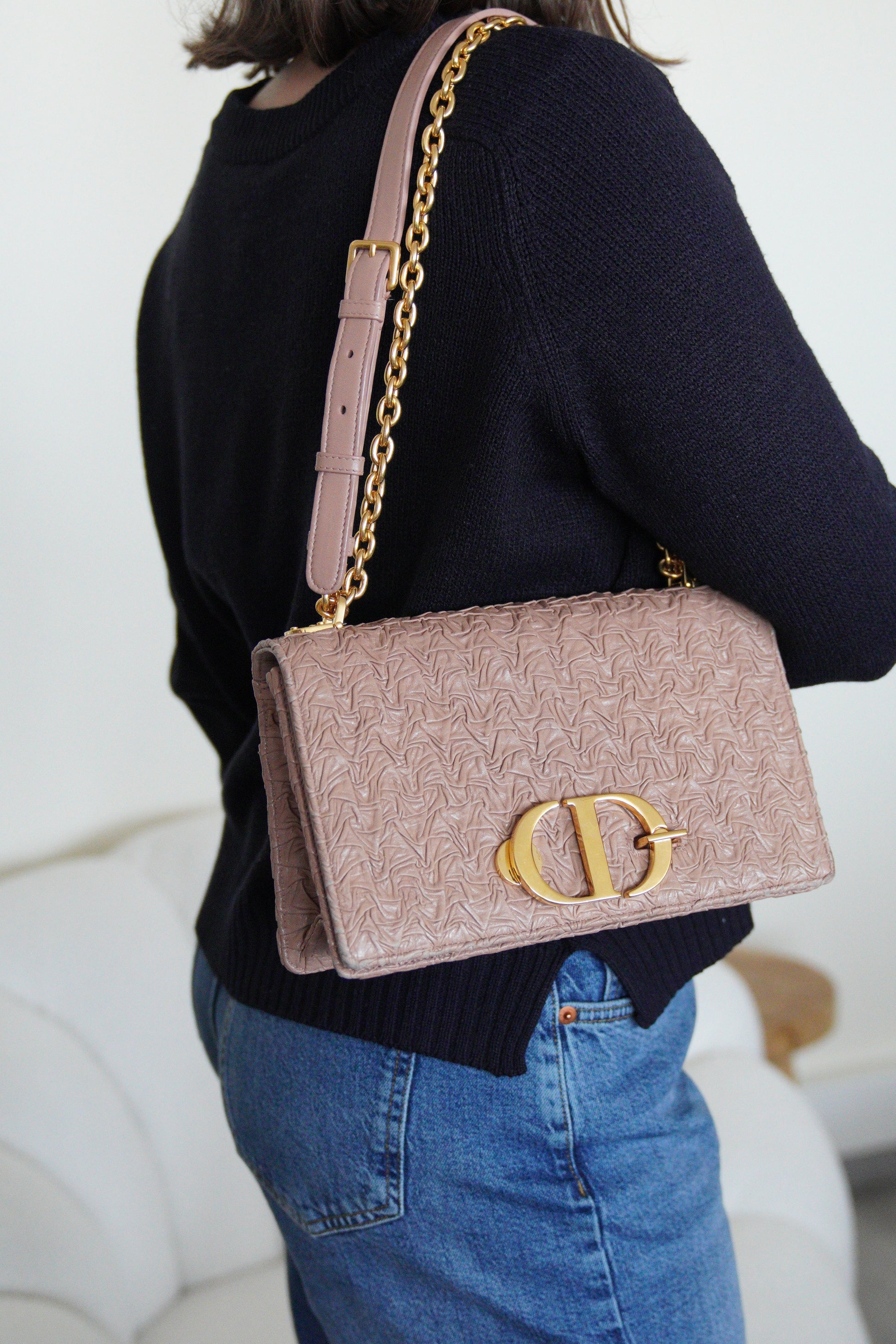 Dior 30 Montaigne beige pink gold hardware