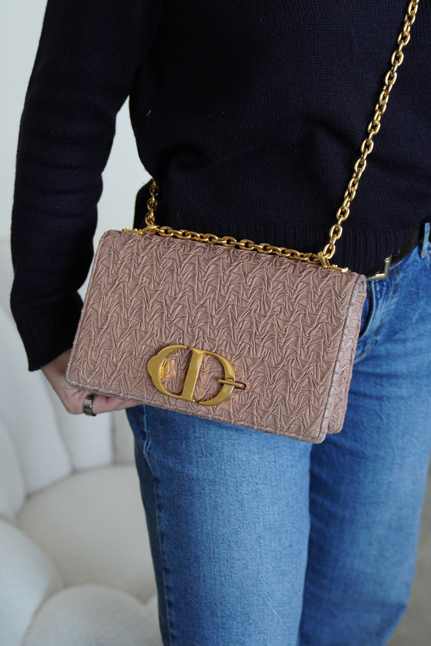 Dior 30 Montaigne beige pink gold hardware