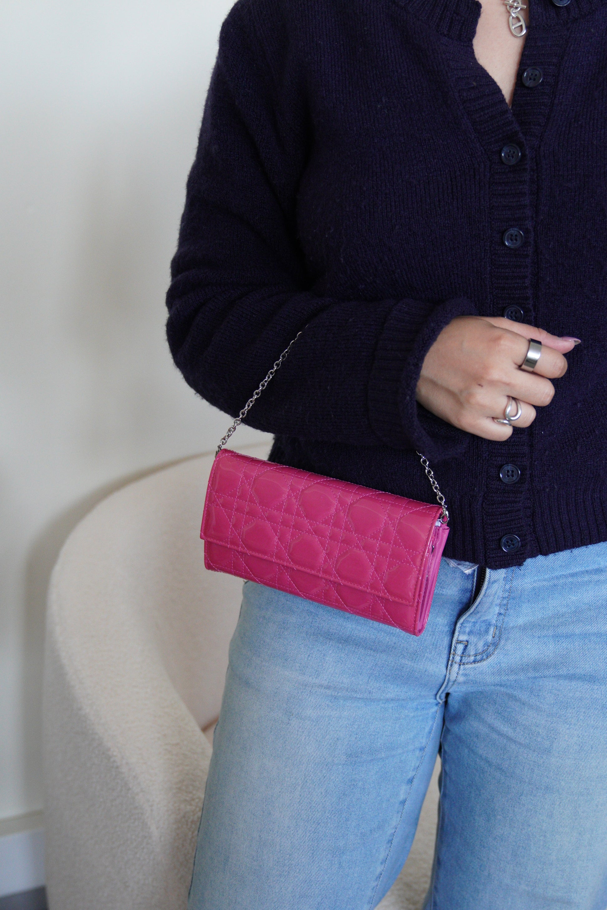 WOC Dior pink patent leather
