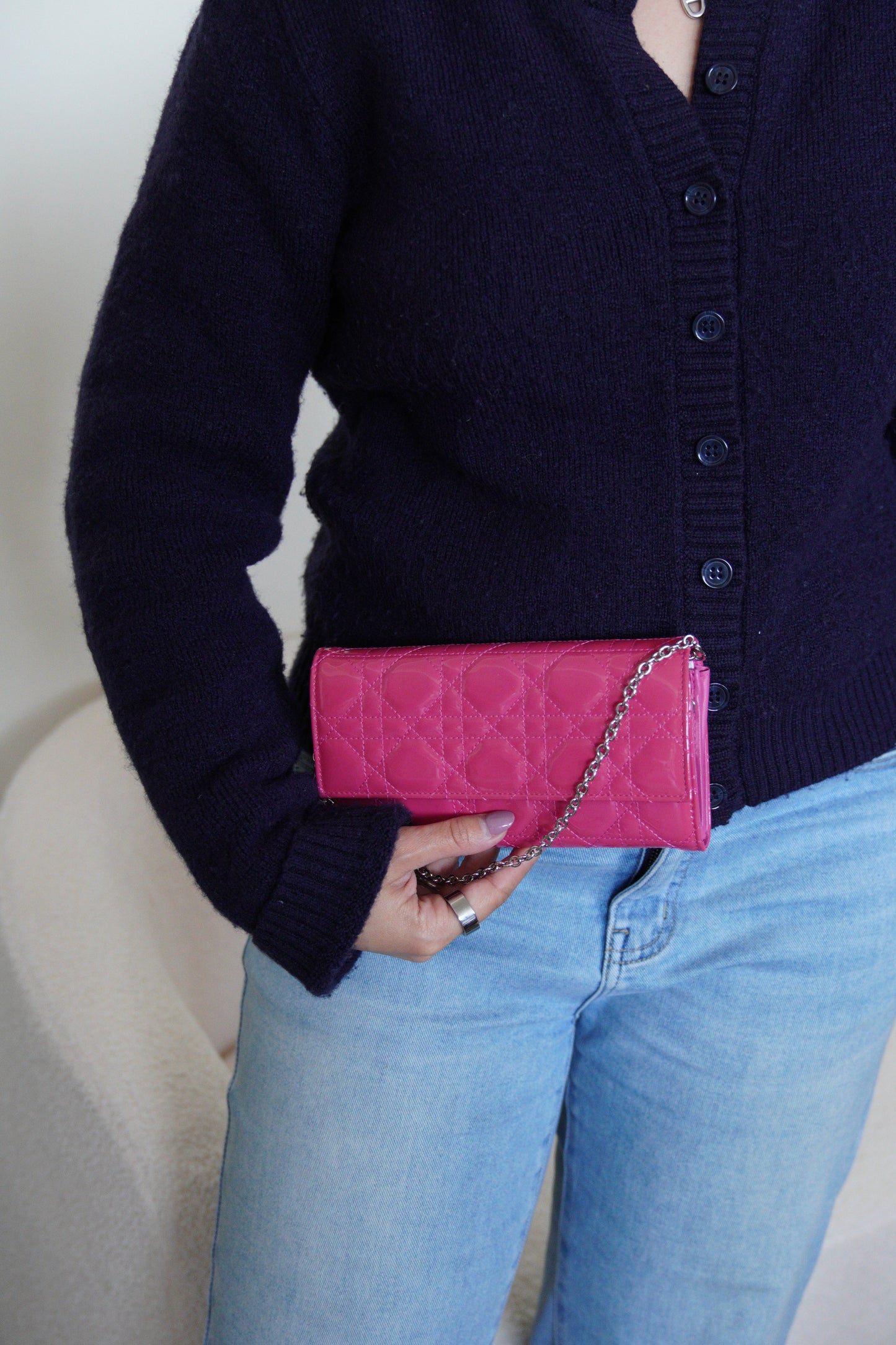 WOC Dior pink patent leather