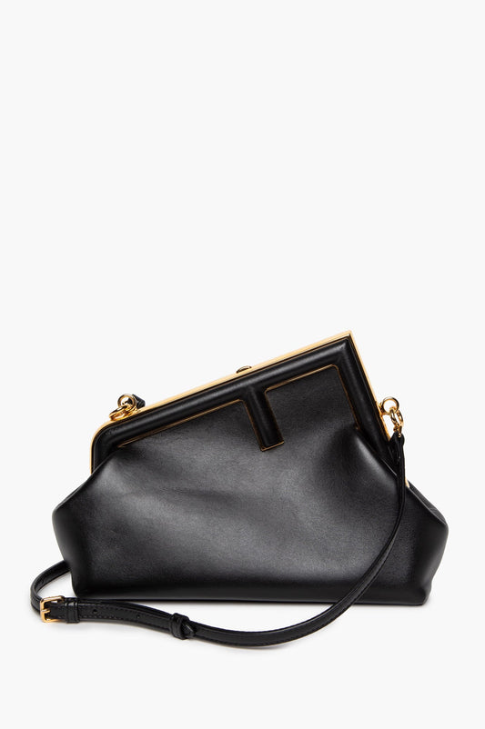 Fendi First Midi Nappa Leather Clutch With Strap