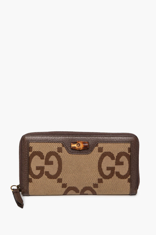 Gucci Camel/Ebony  GG Canvas Diana Wallet