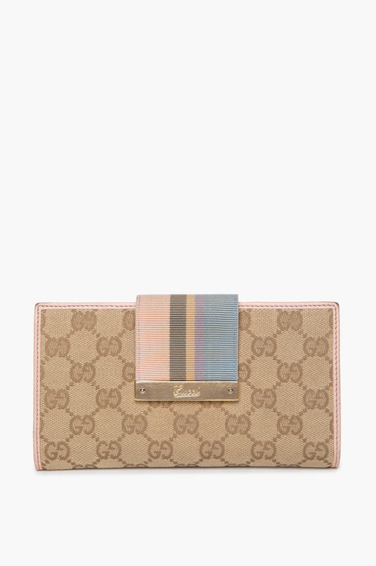Gucci GG Canvas Pastel Web Continental Wallet