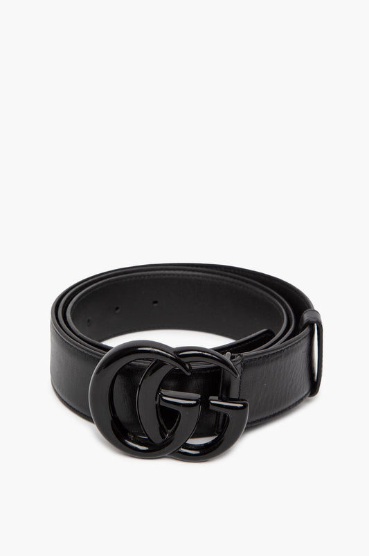 Gucci Marmont Black Leather Belt Size 110 Mens