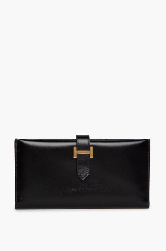 Hermès Black Calfskin Bearn Wallet
