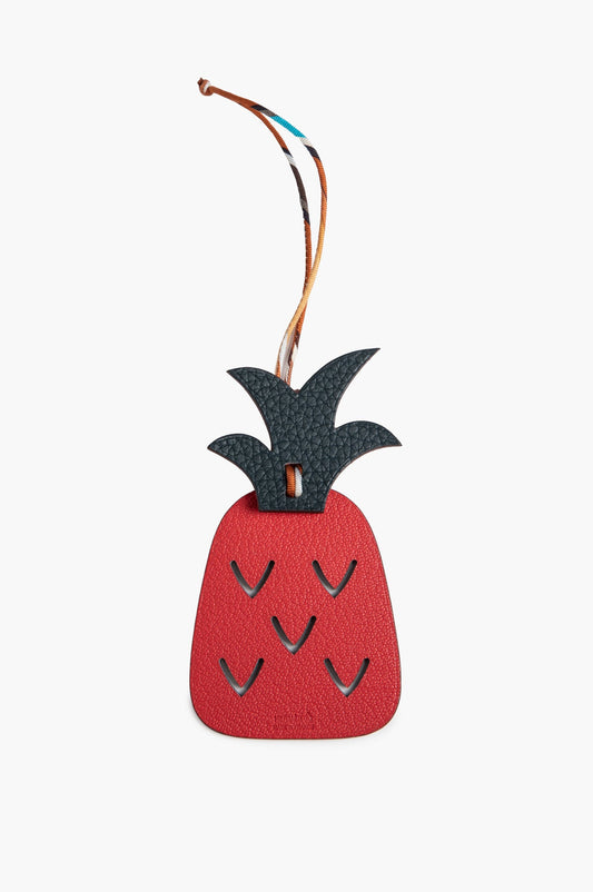 Hermès Red Leather Petit h Pineapple Bag Charm
