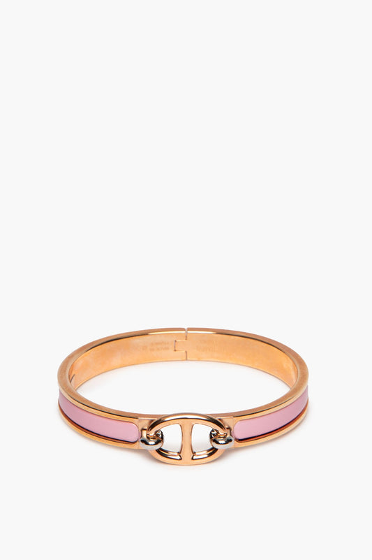 Hermès Rose Gold Plated Rose Fever Mini Clic Chaine d'Ancre Bracelet PM