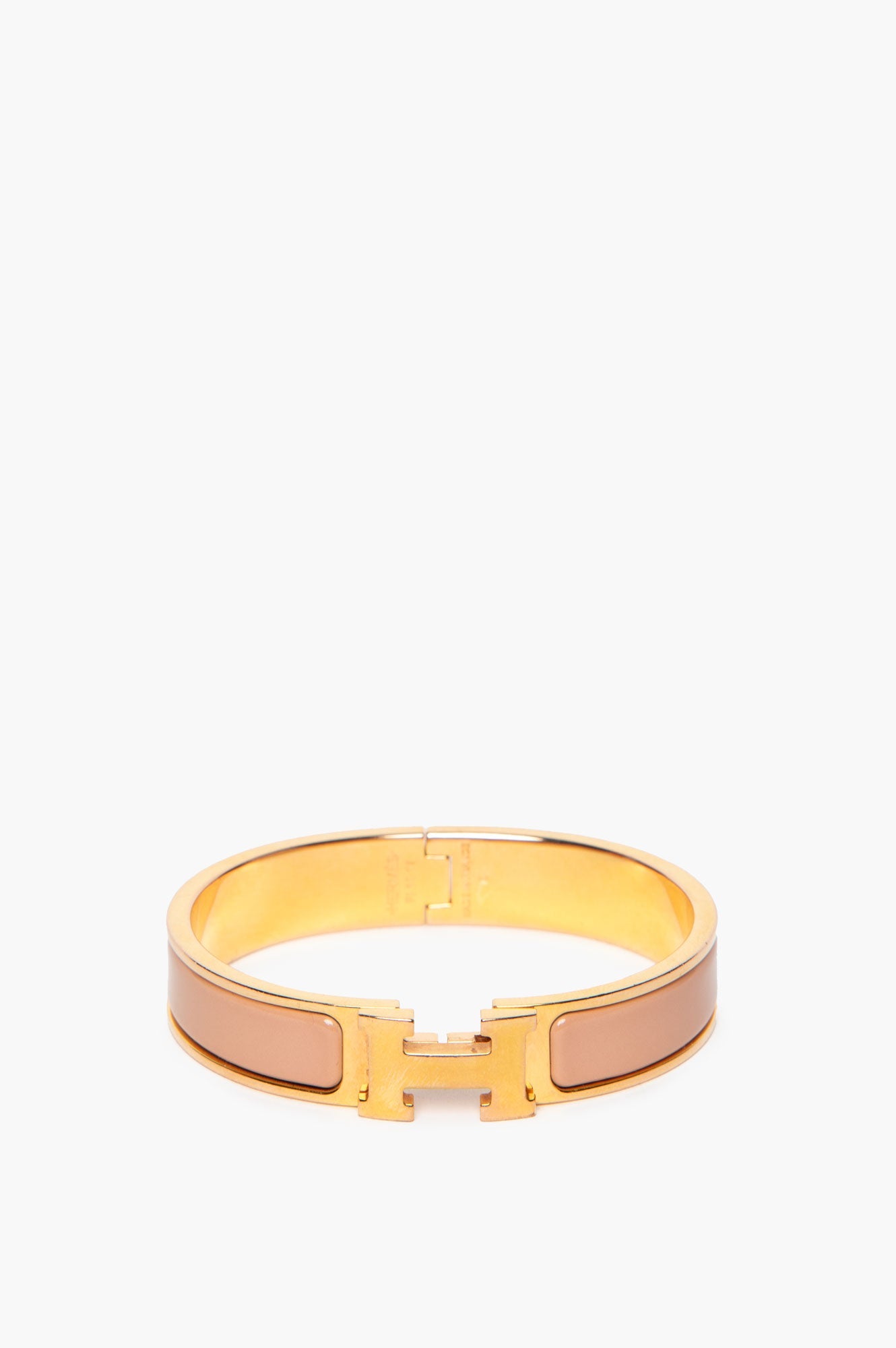 Hermès Yellow Gold Beige Clic H Bracelet PM