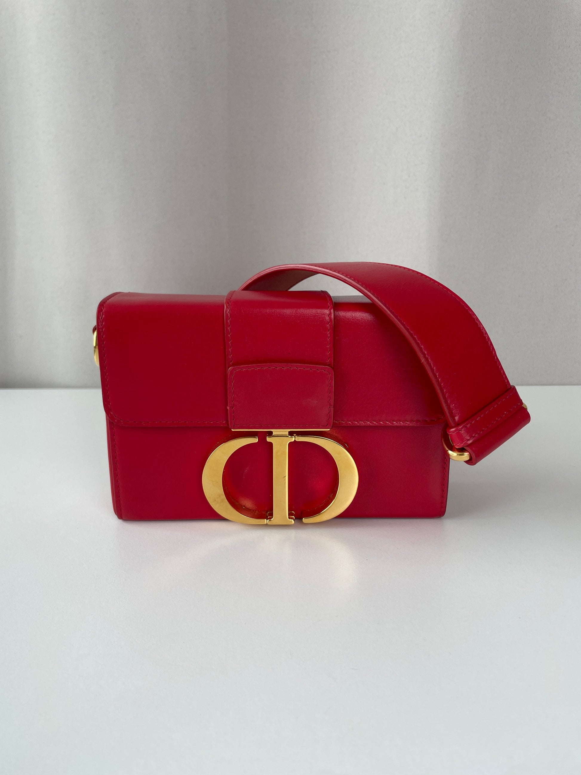 Dior Montaigne Small Red Gold Hardware