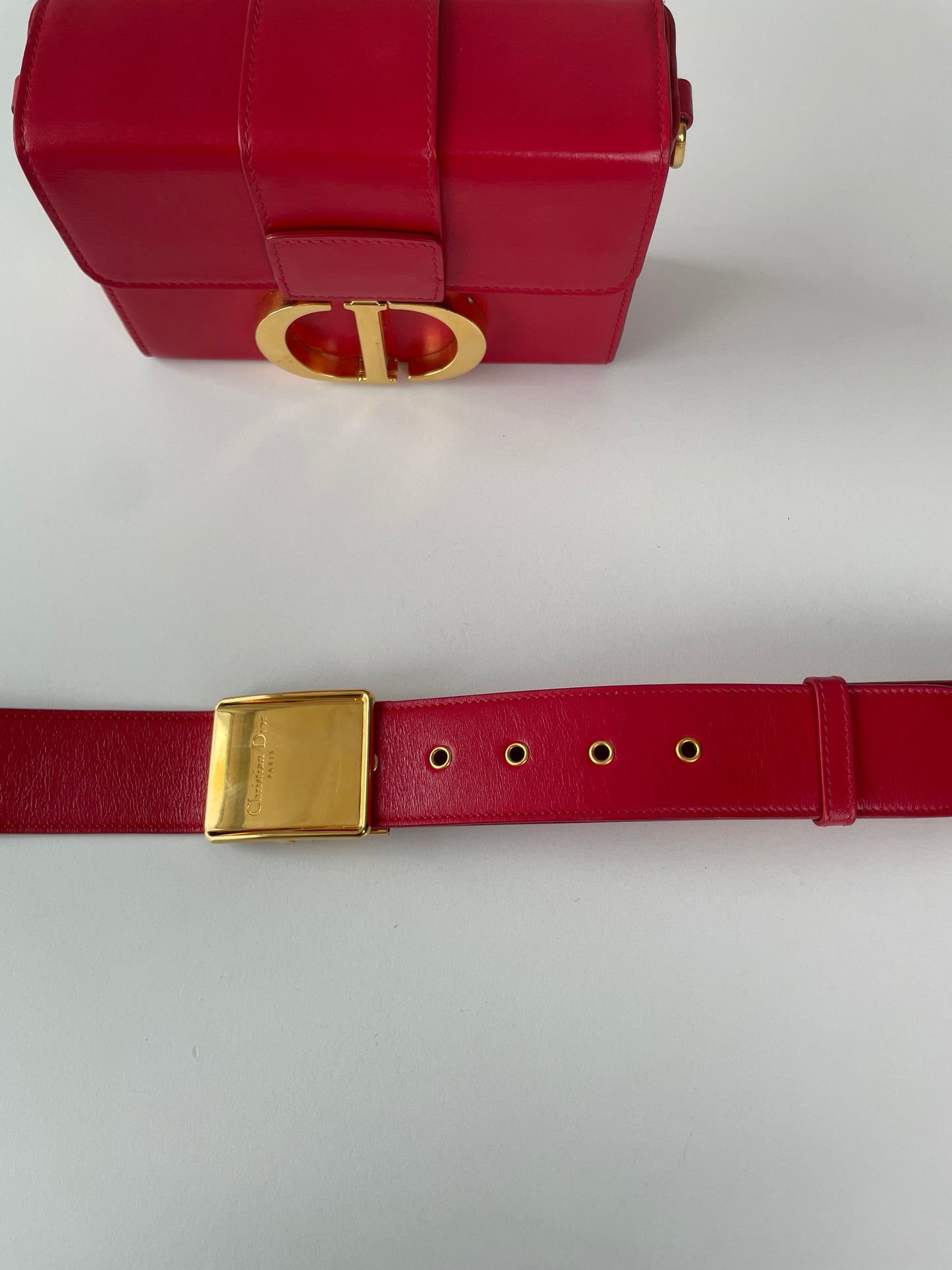 Dior Montaigne Small Red Gold Hardware