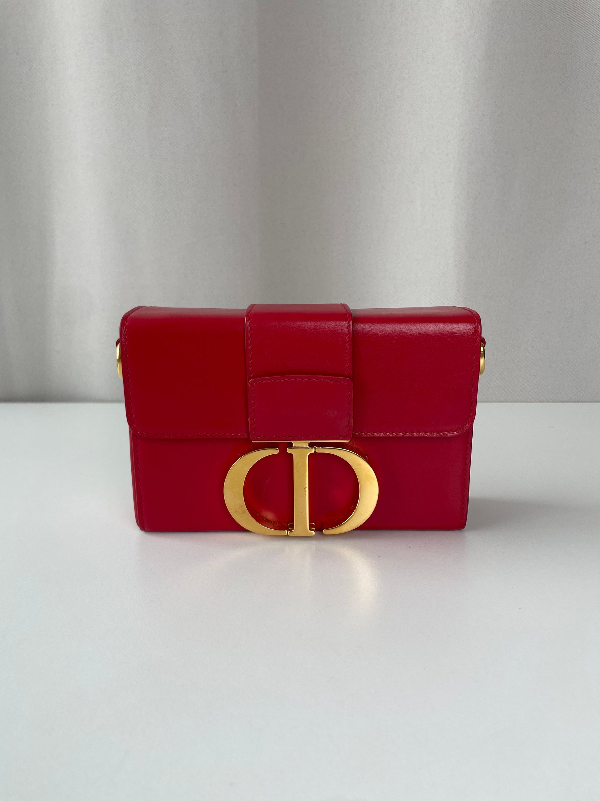 Dior Montaigne Small Red Gold Hardware