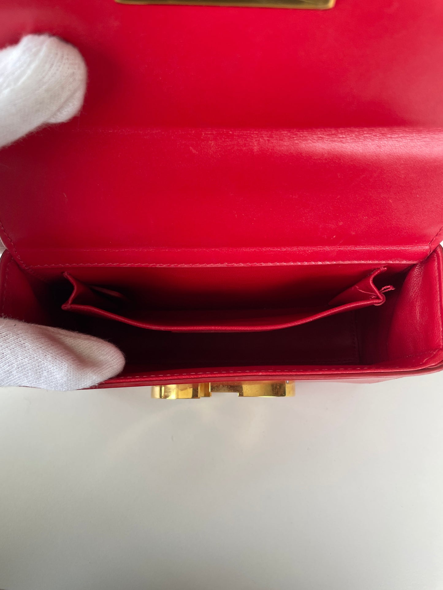 Dior Montaigne Small Red Gold Hardware