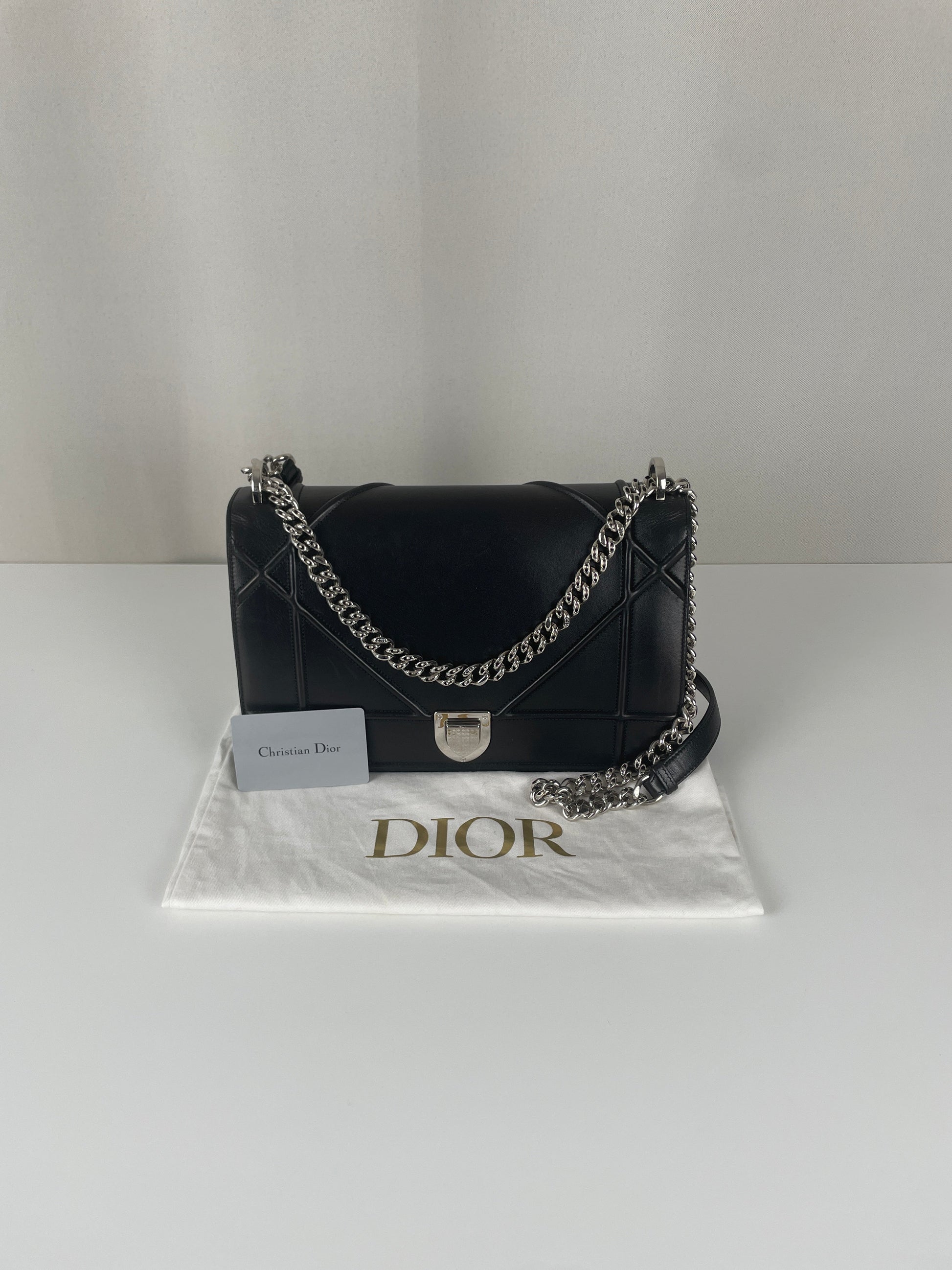 Dior Diorama black leather crossbody bag