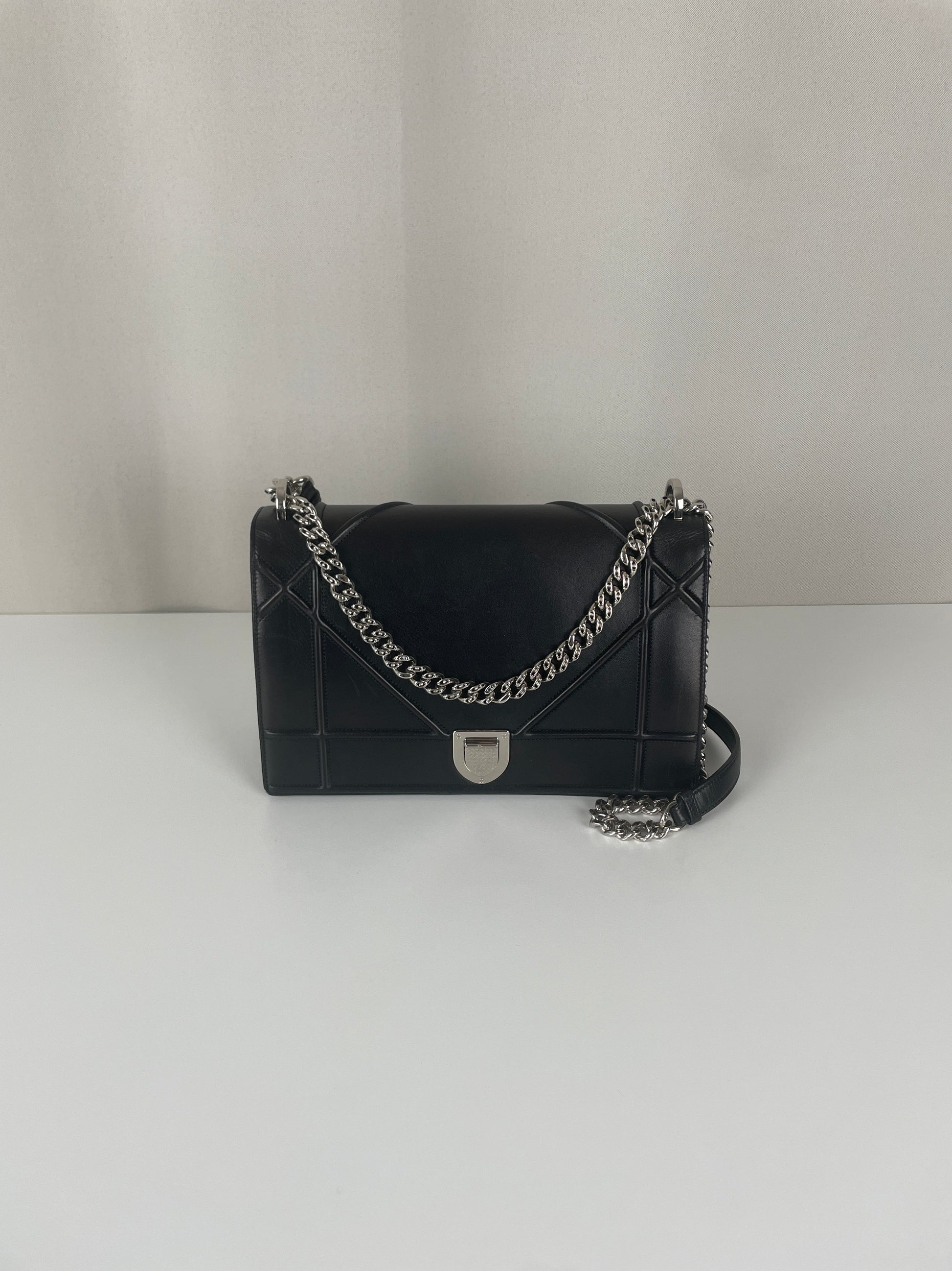Dior Diorama black leather crossbody bag