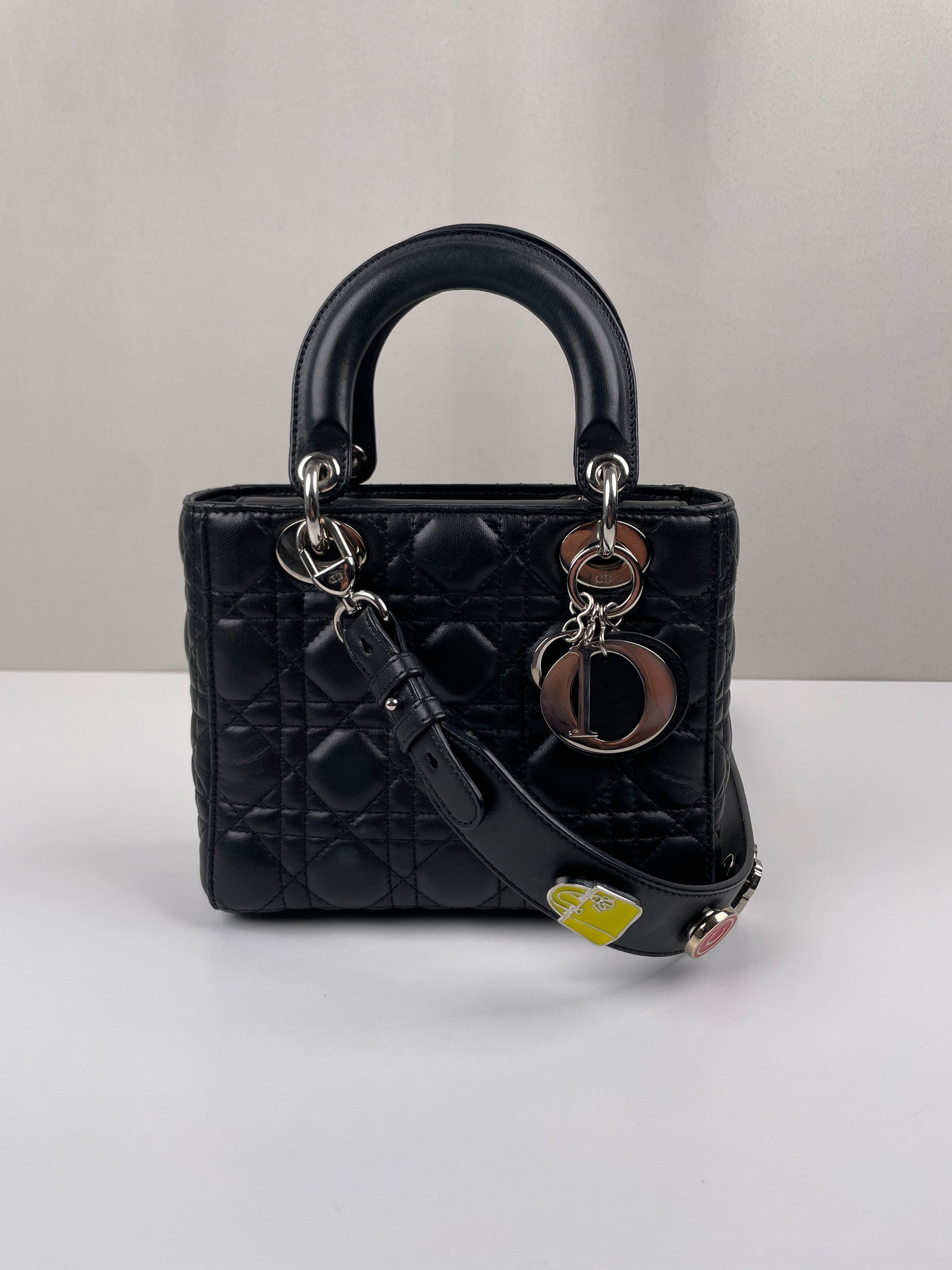 Lady Dior Small Black silver hardware