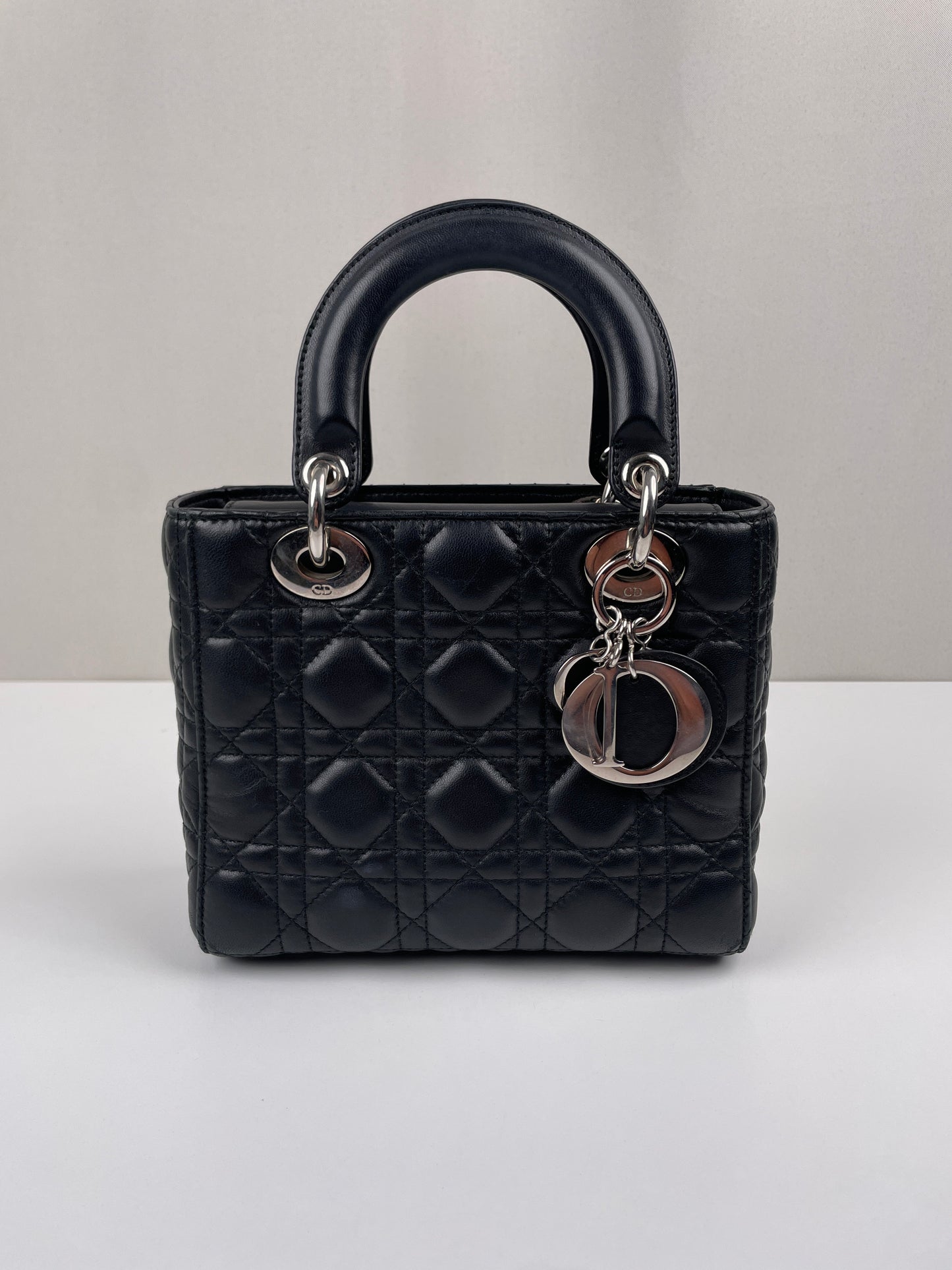 Lady Dior Small Black silver hardware