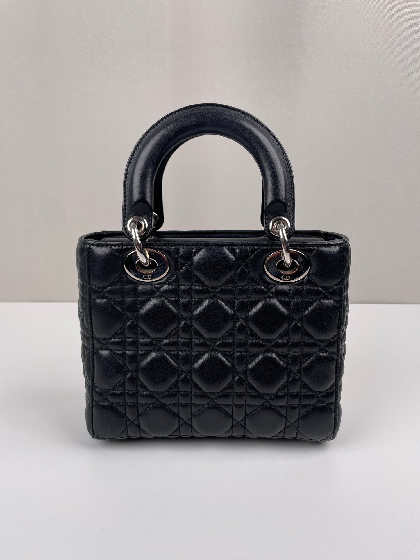 Lady Dior Small Black silver hardware