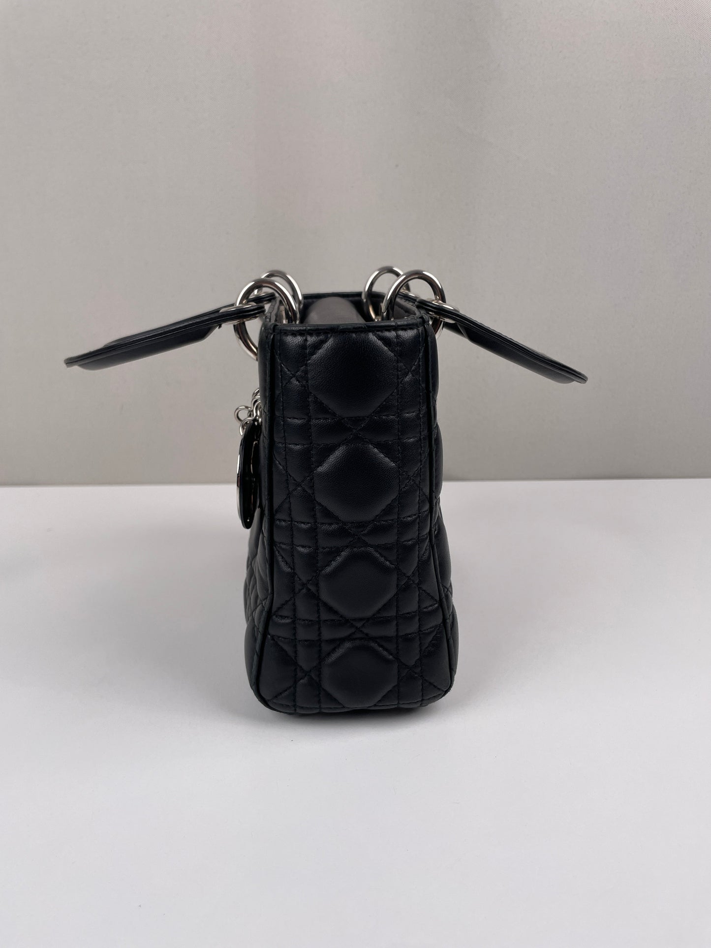 Lady Dior Small Black silver hardware