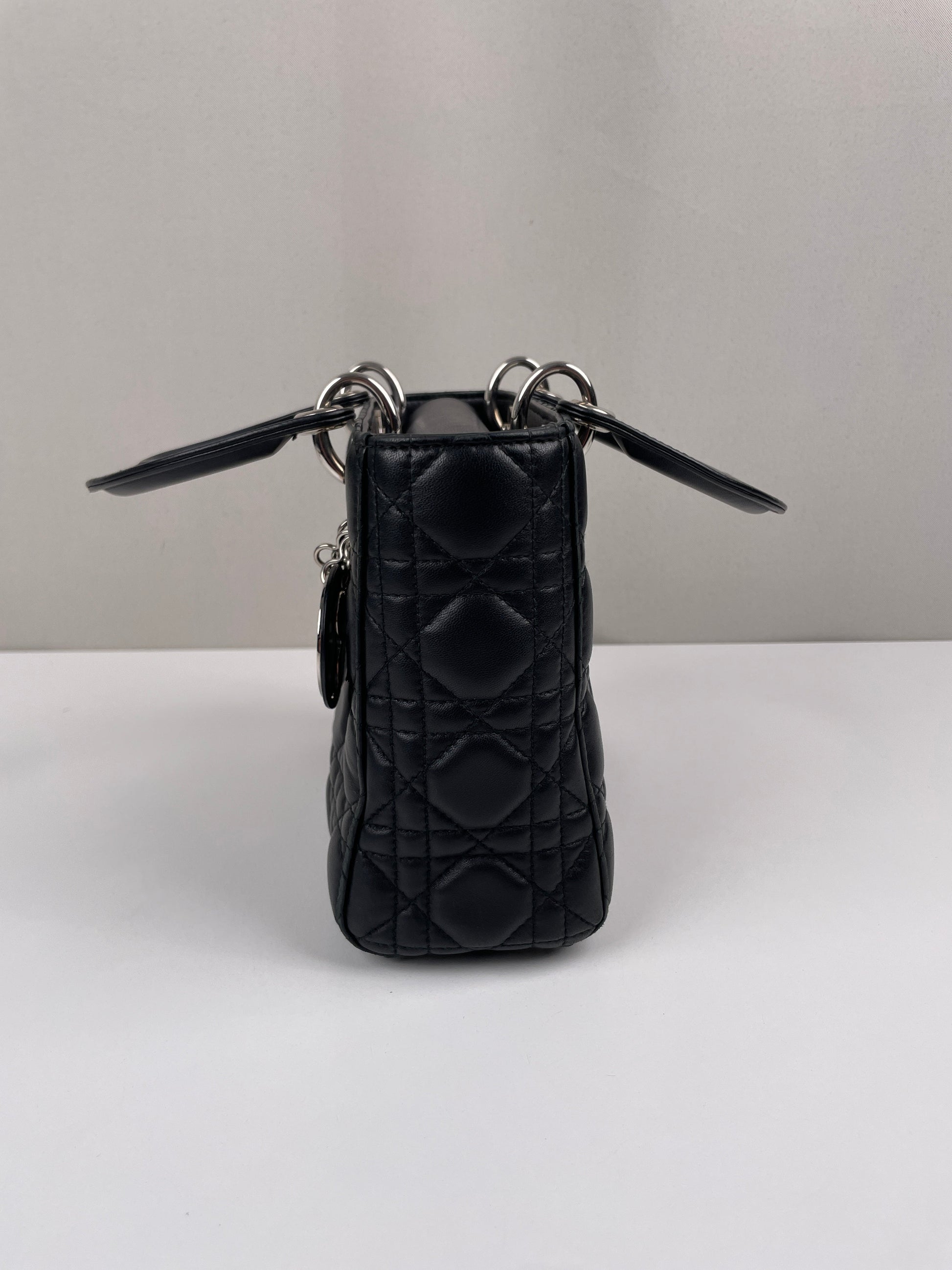 Lady Dior Small Black silver hardware