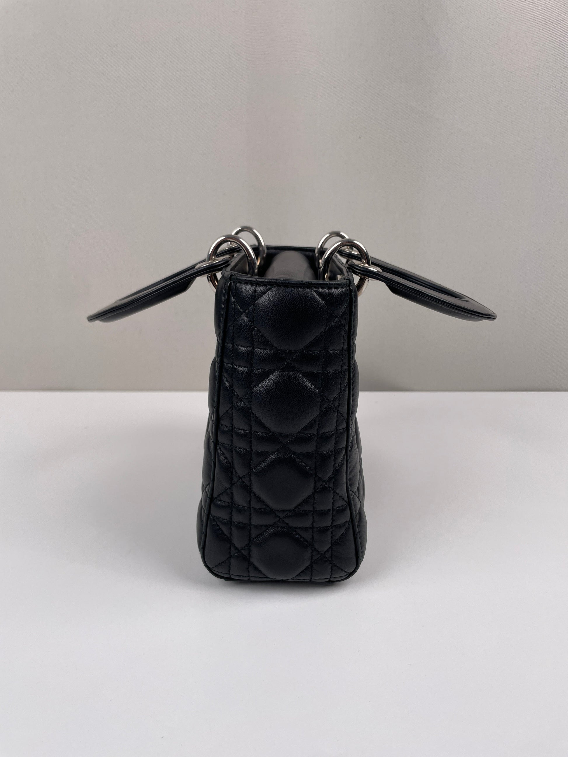 Lady Dior Small Black silver hardware