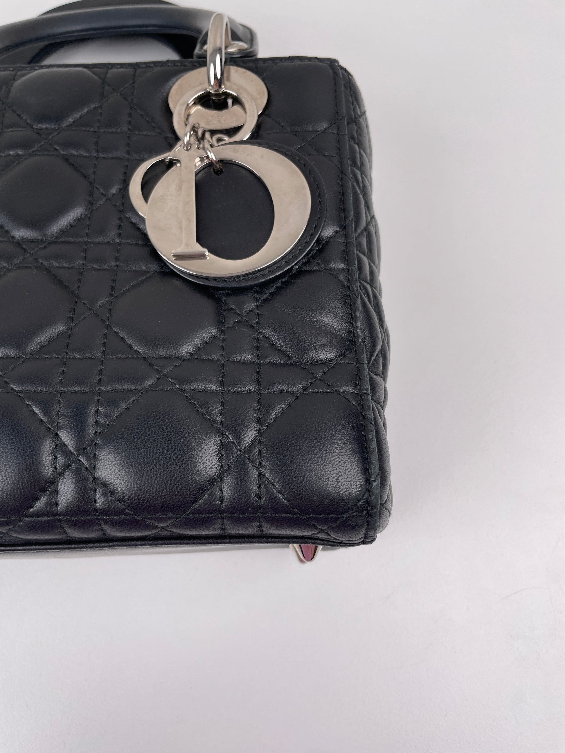 Lady Dior Small Black silver hardware