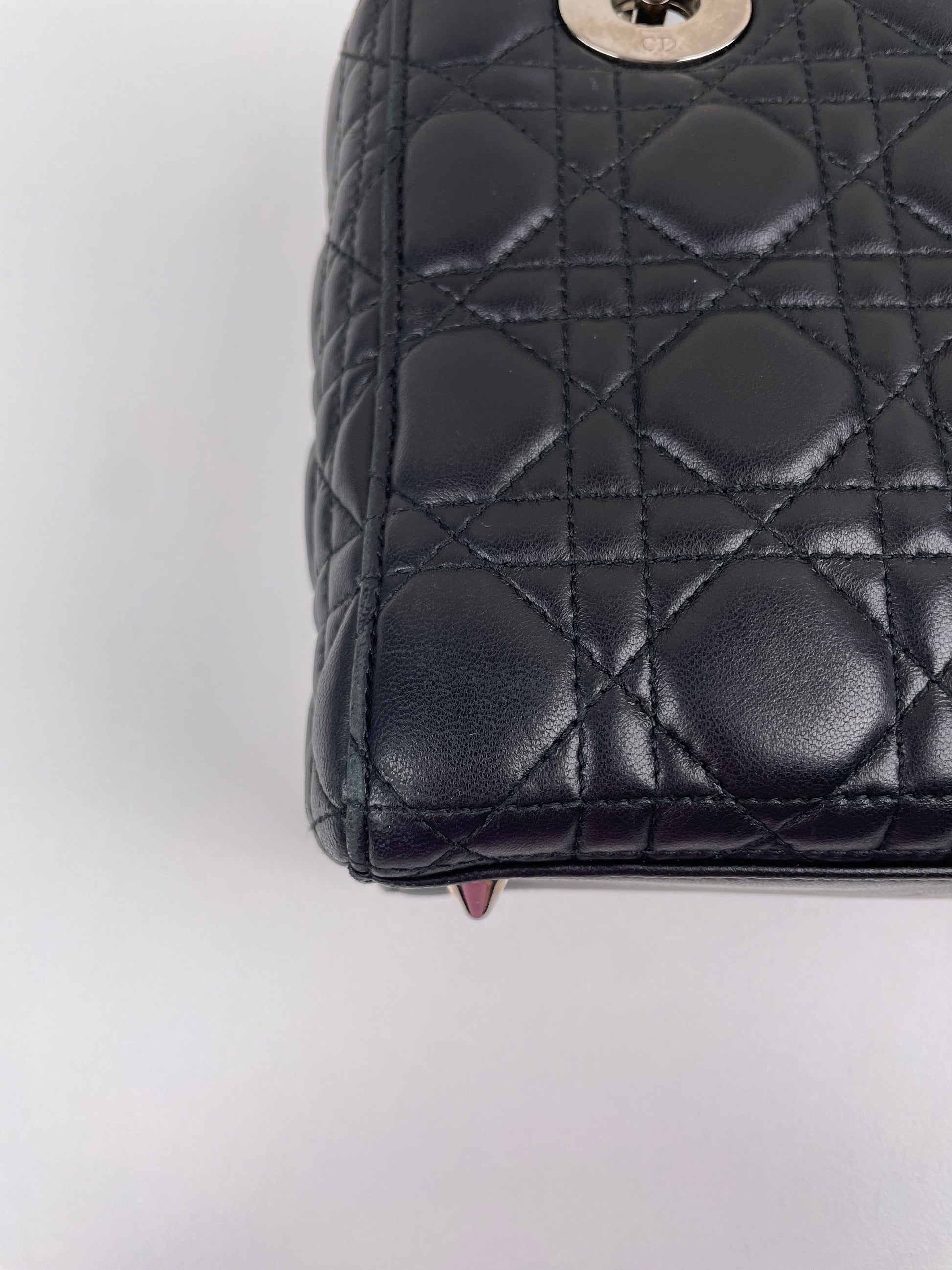 Lady Dior Small Black silver hardware