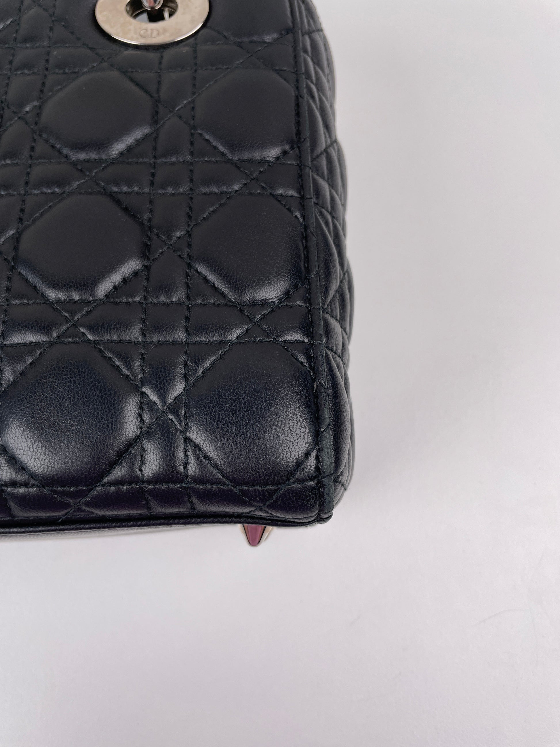 Lady Dior Small Black silver hardware