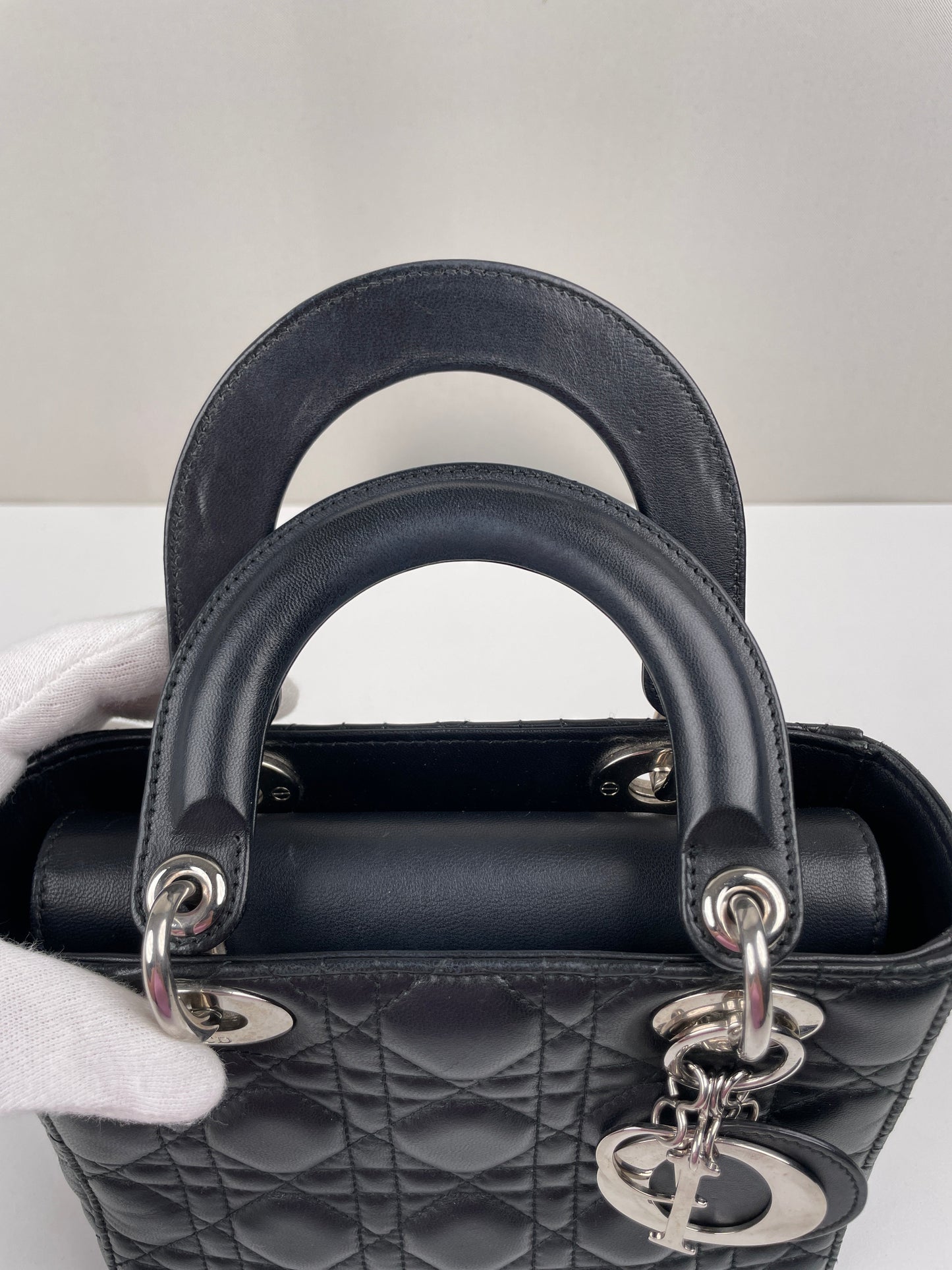 Lady Dior Small Black silver hardware
