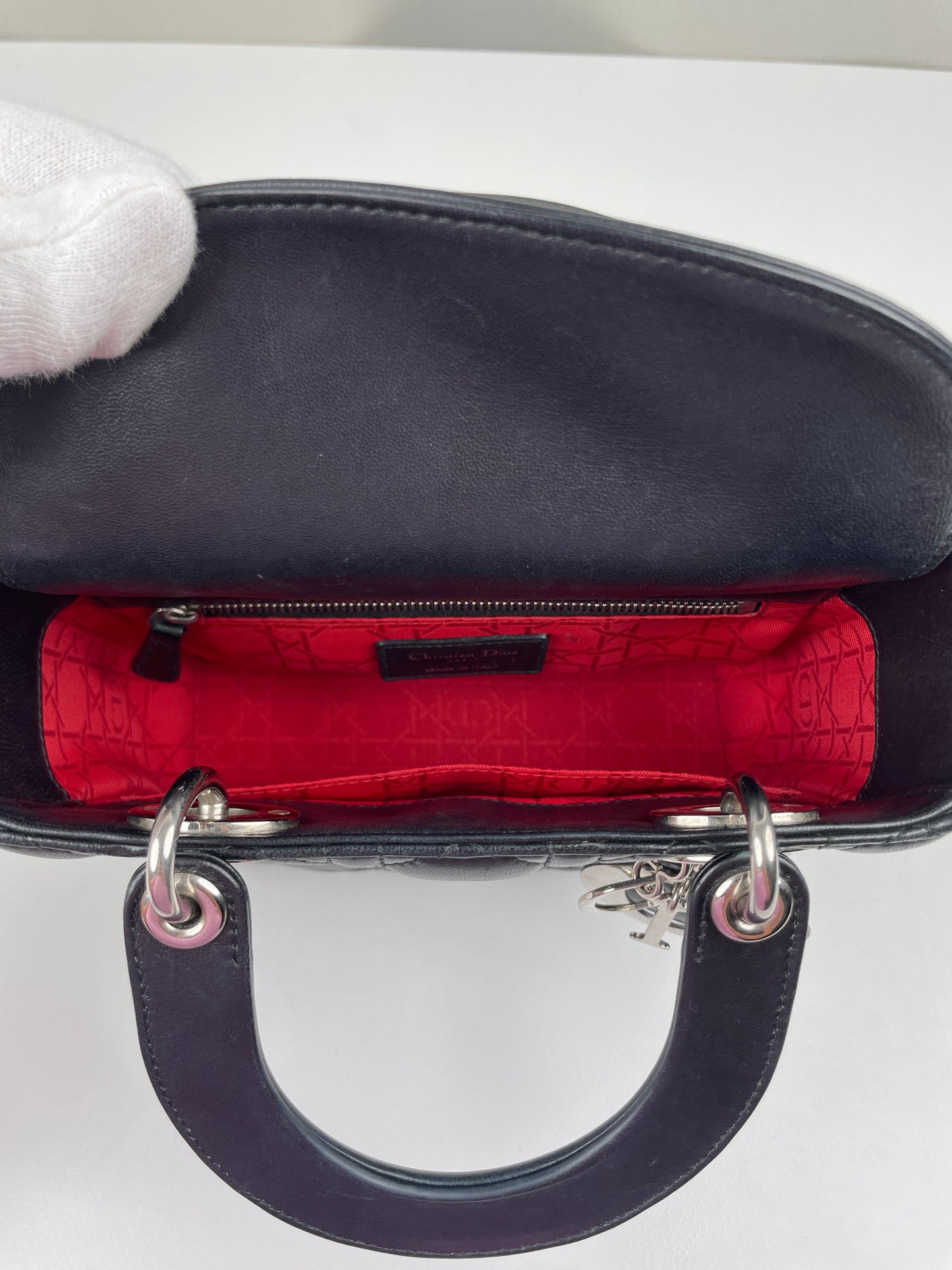 Lady Dior Small Black silver hardware