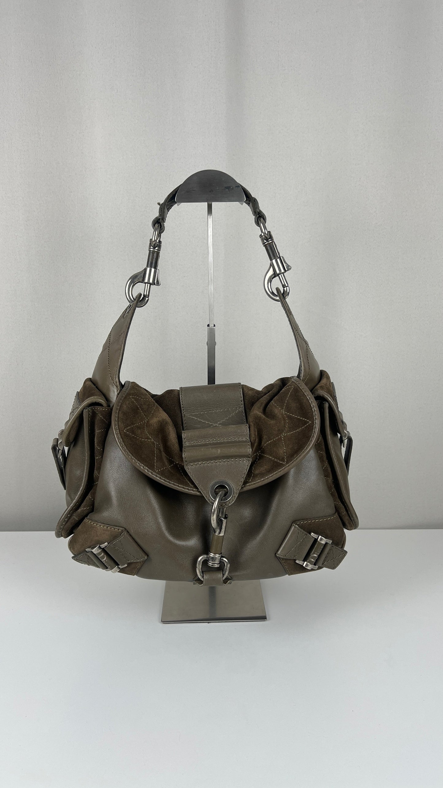 Dior Rebelle green leather handbag
