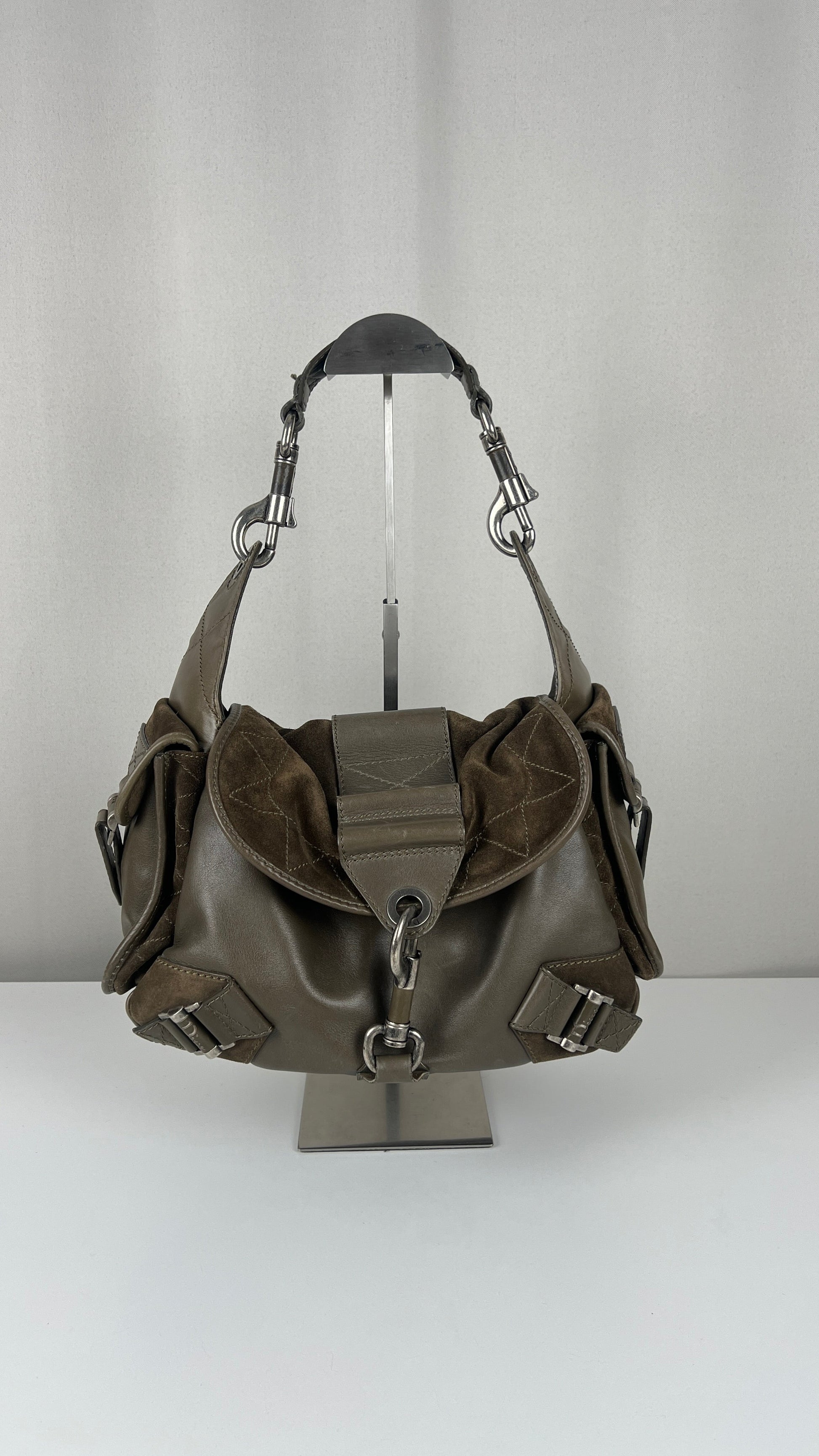 Dior Rebelle green leather handbag