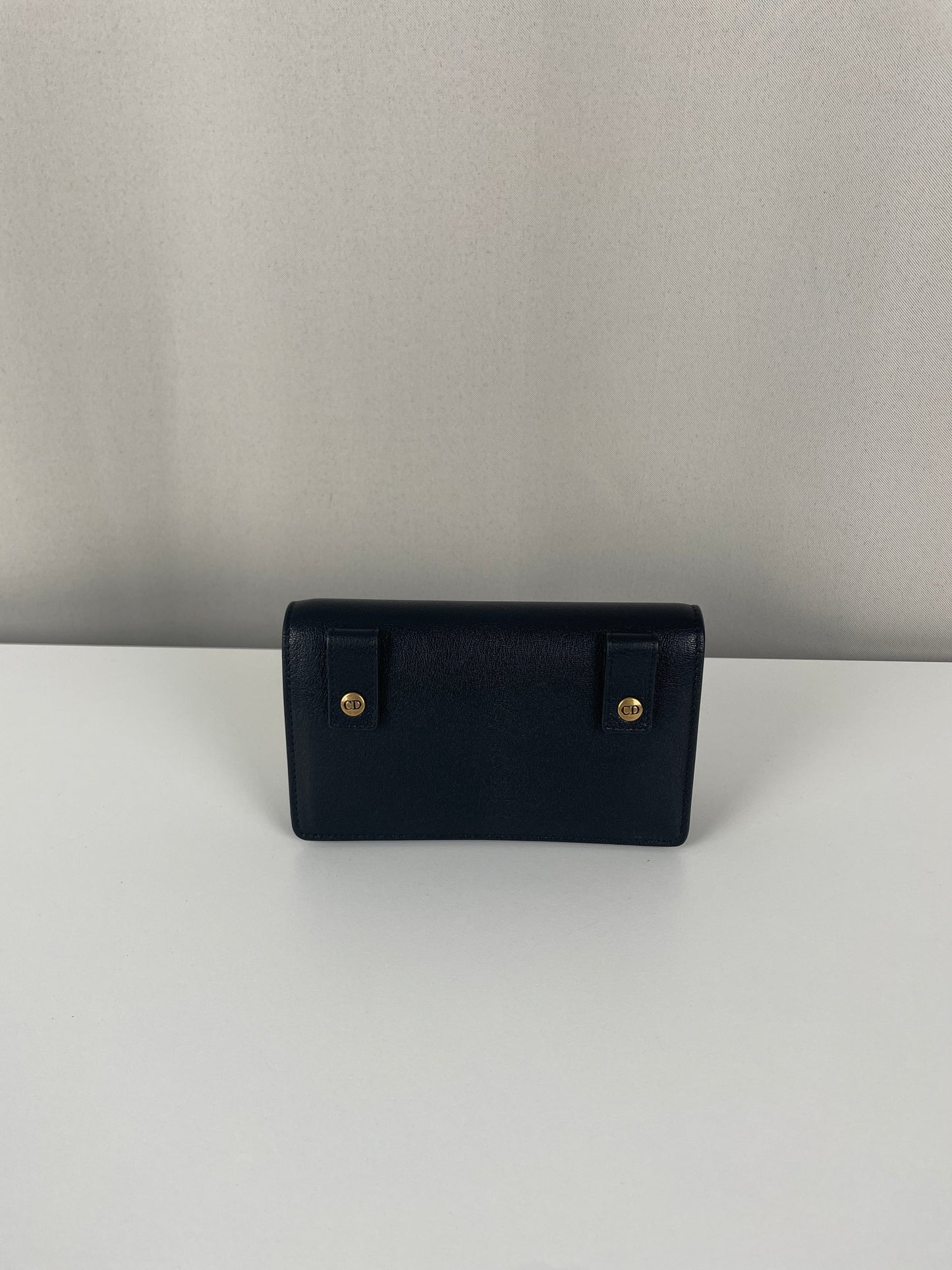 Dior saddle belt black leather bag