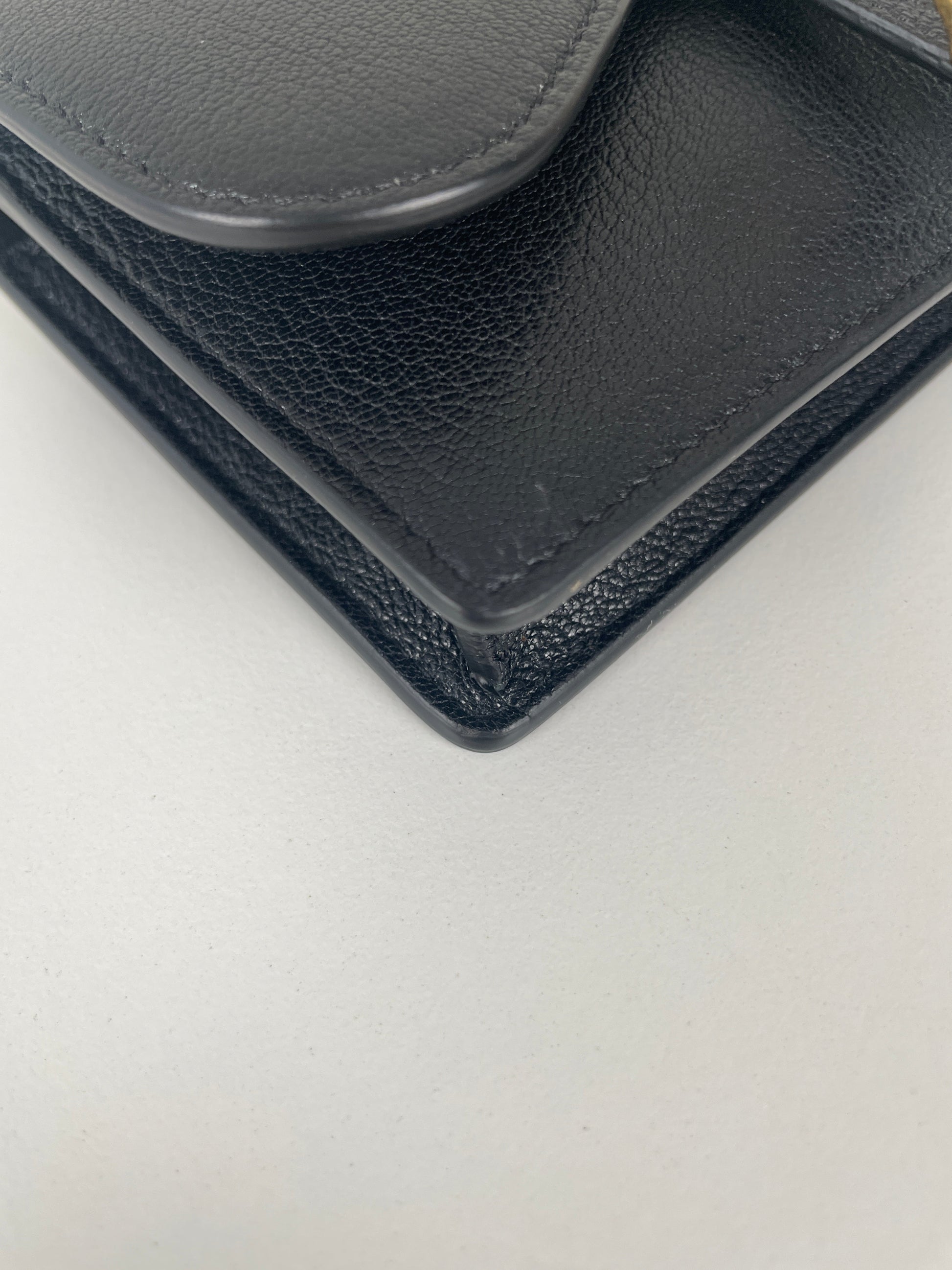 Dior saddle belt black leather bag