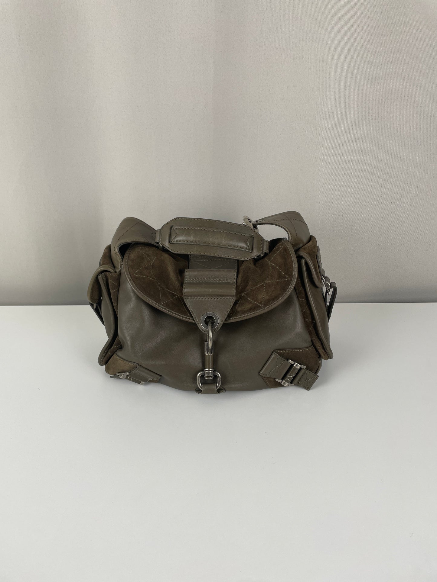 Dior Rebelle green leather handbag