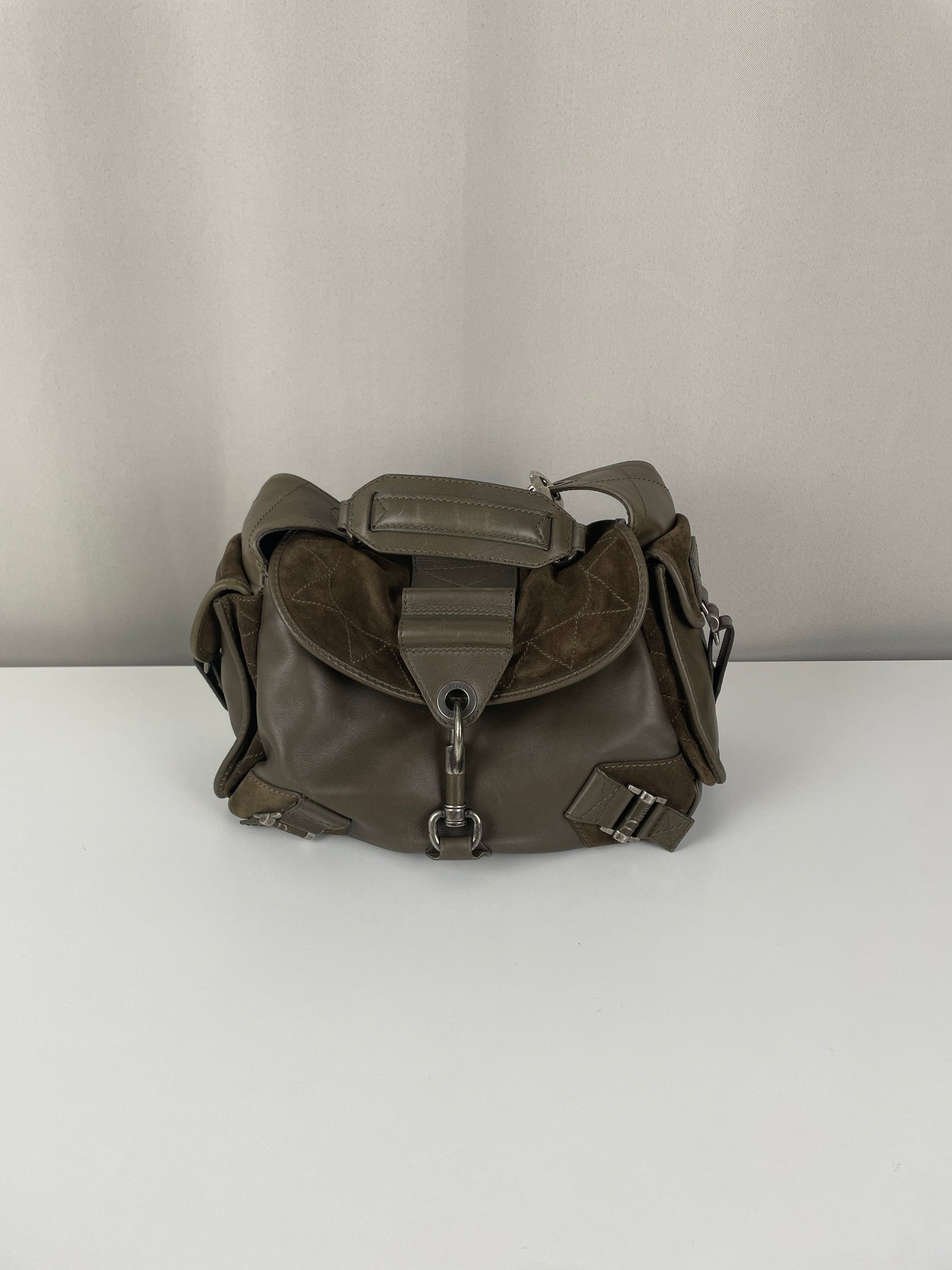 Dior Rebelle green leather handbag