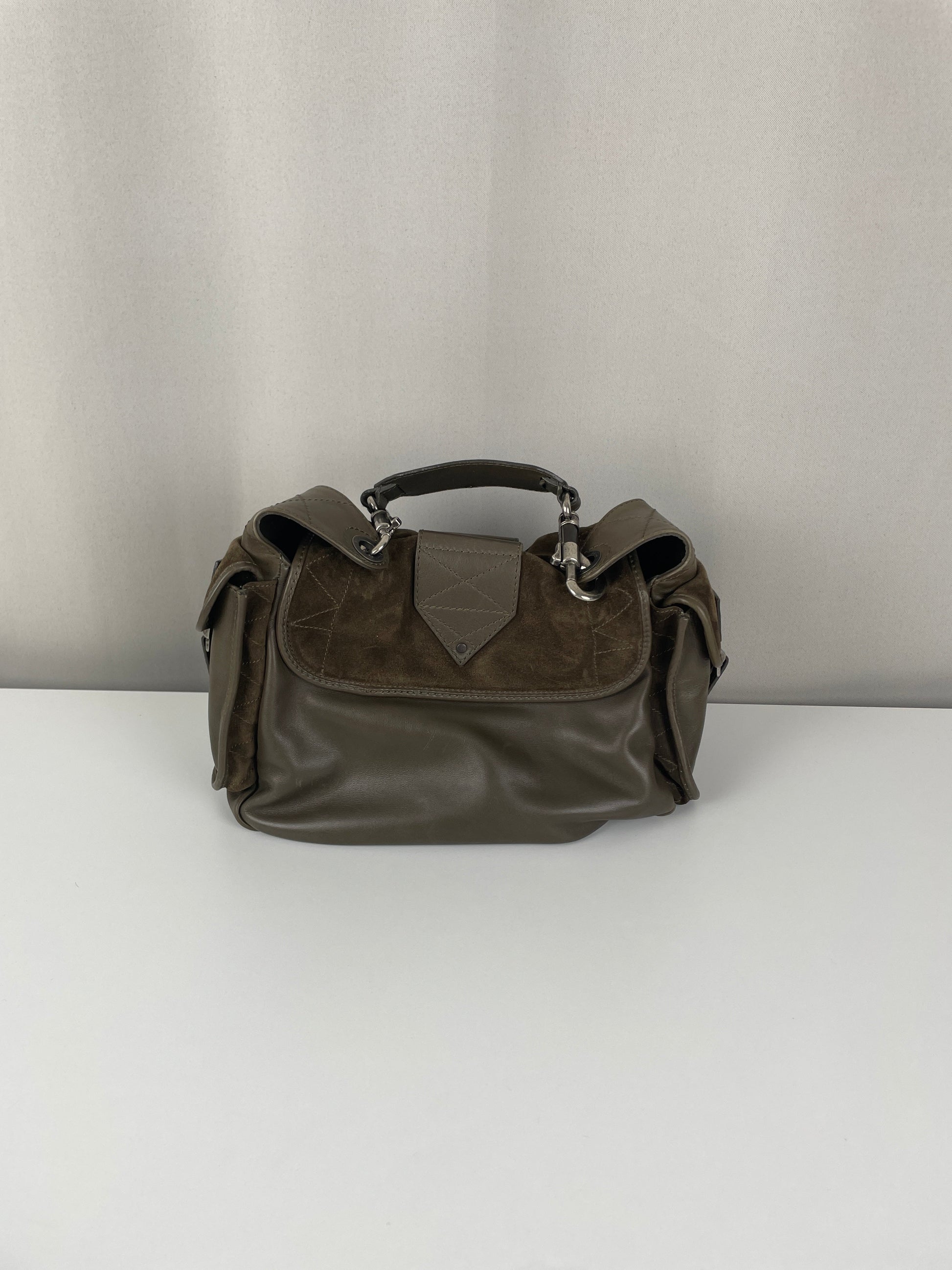 Dior Rebelle green leather handbag