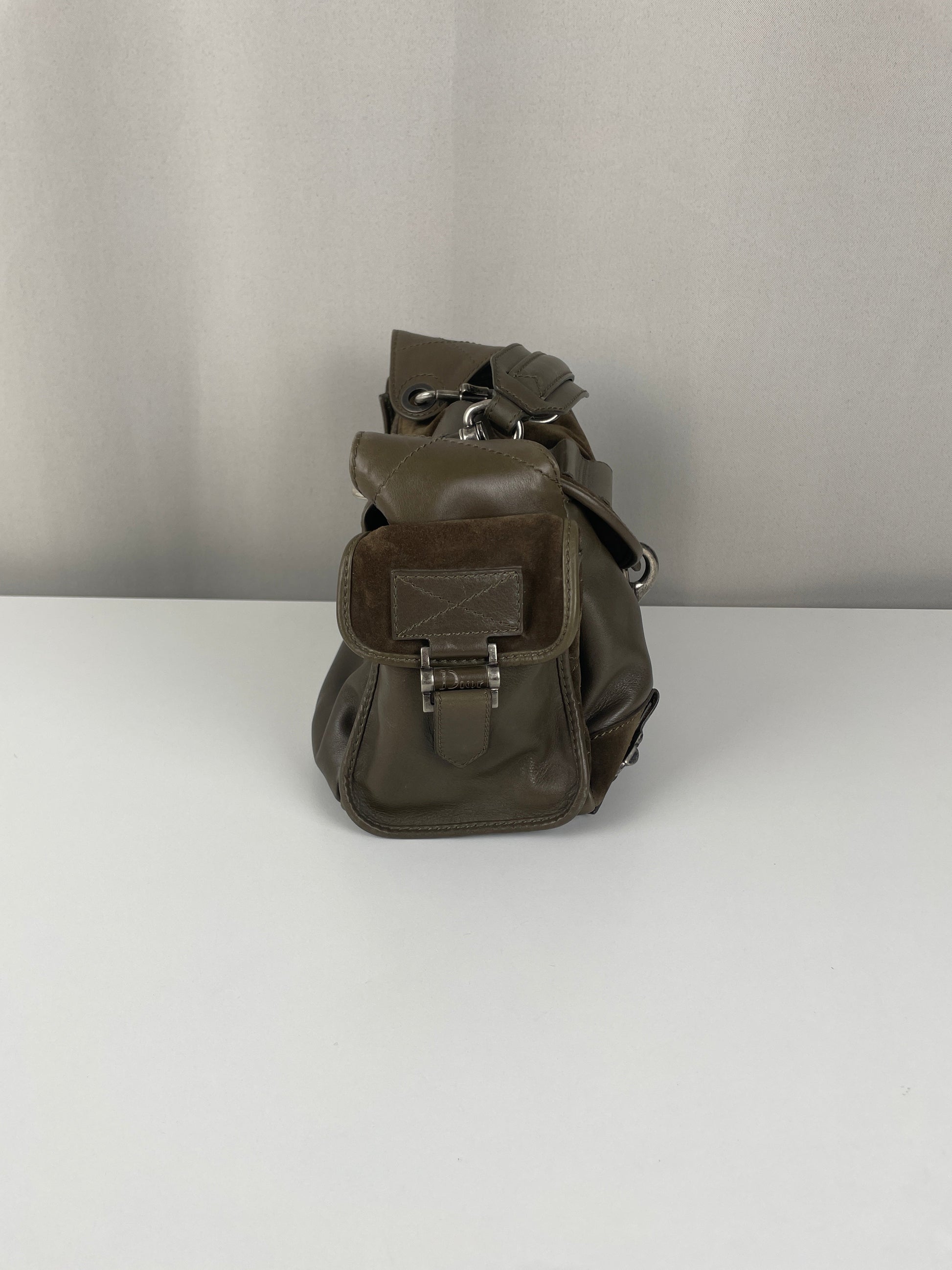 Dior Rebelle green leather handbag