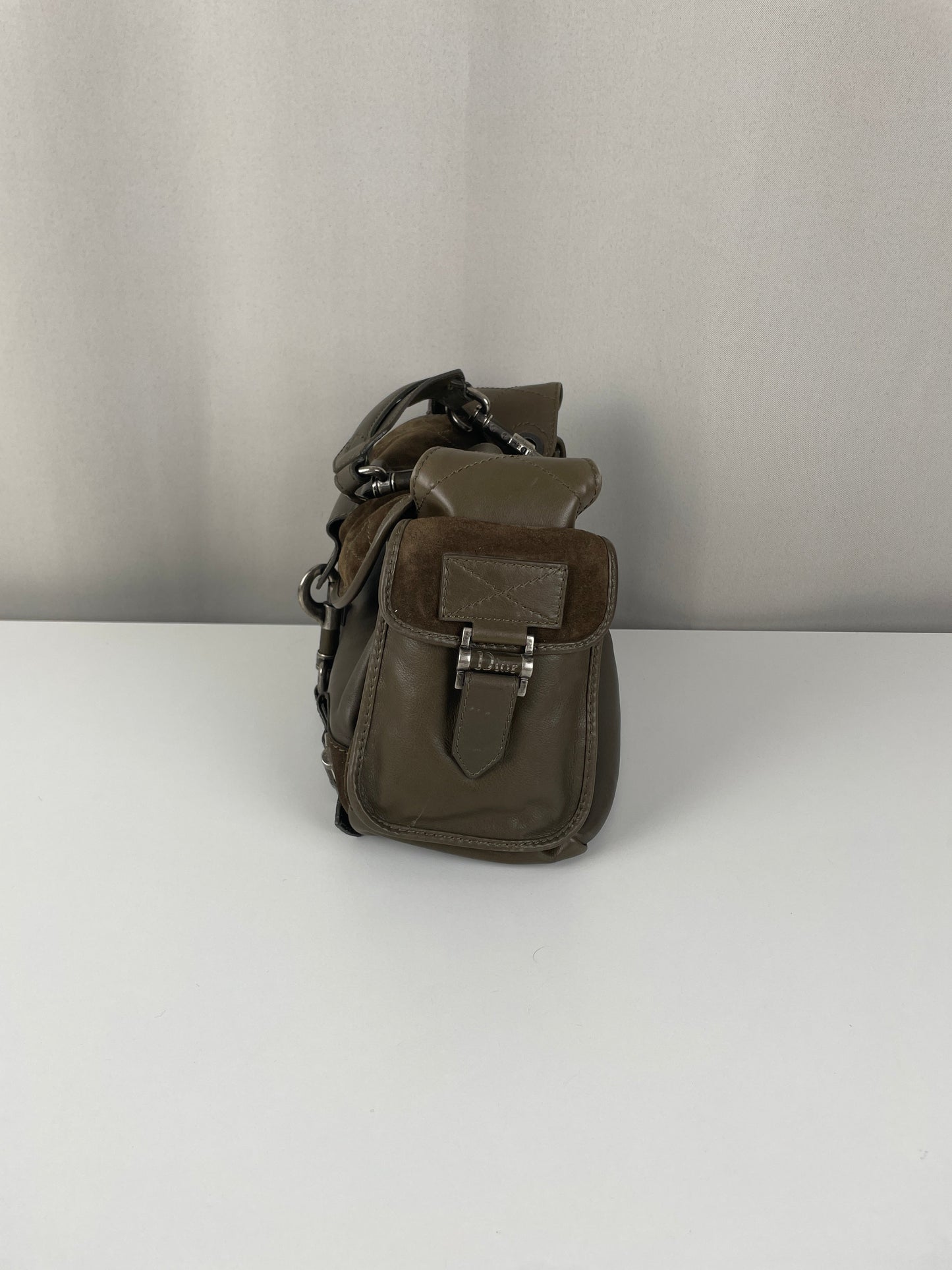 Dior Rebelle green leather handbag